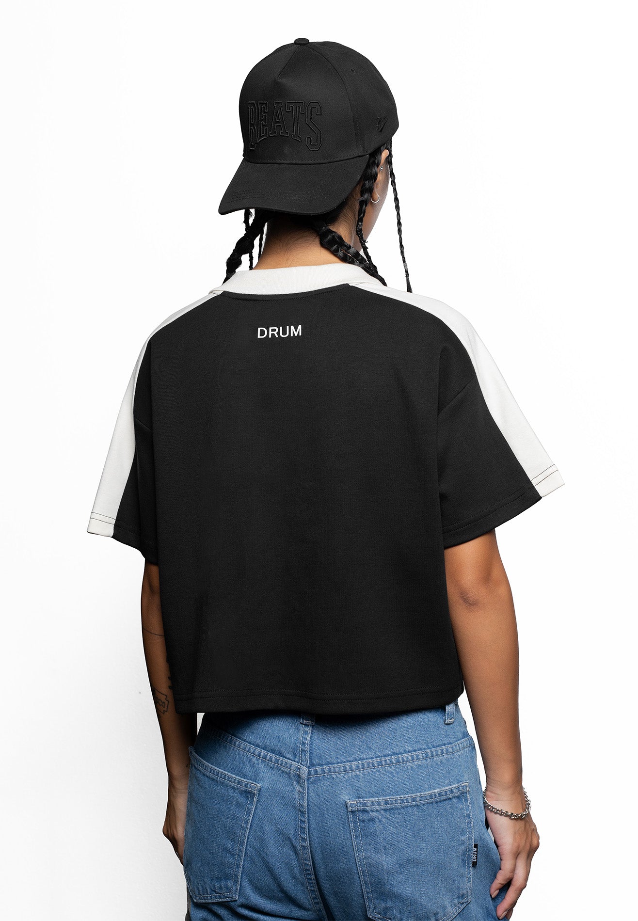 SELECT Women Racing Collection Polo Crop Top- Black