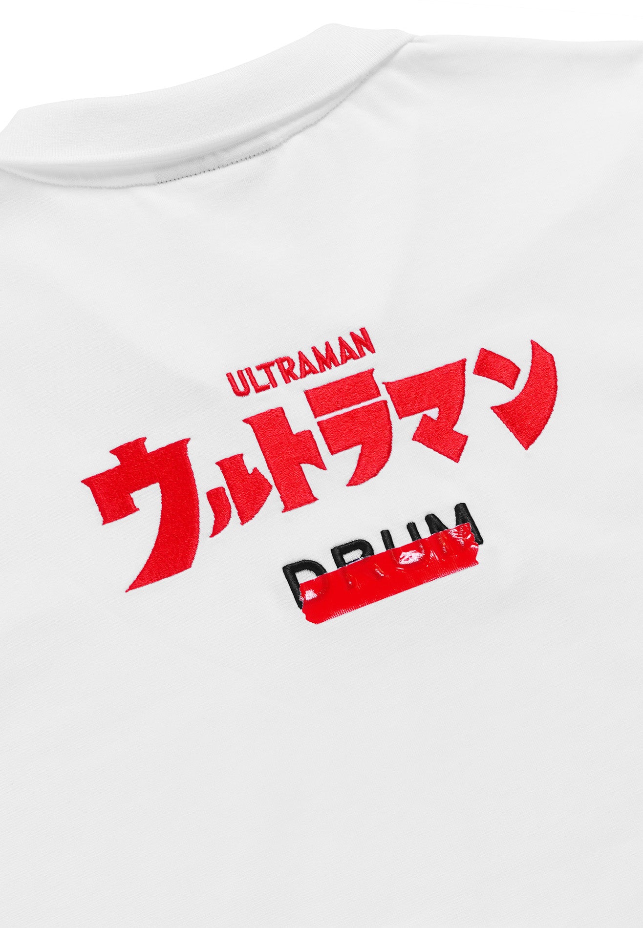 DRUM | ULTRAMAN Women Embroidery Polo Top- White