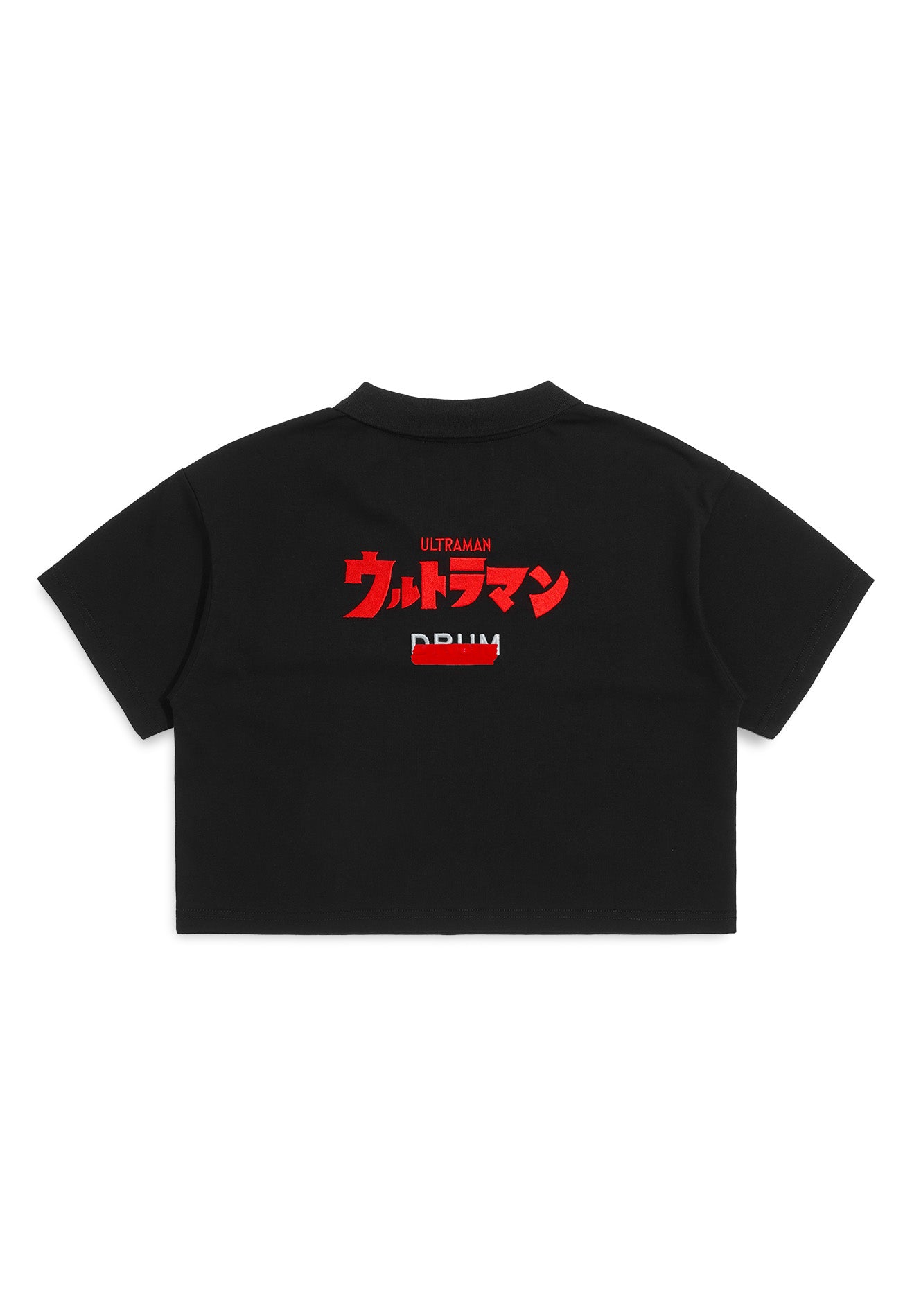 DRUM | ULTRAMAN Women Embroidery Polo Top- Black