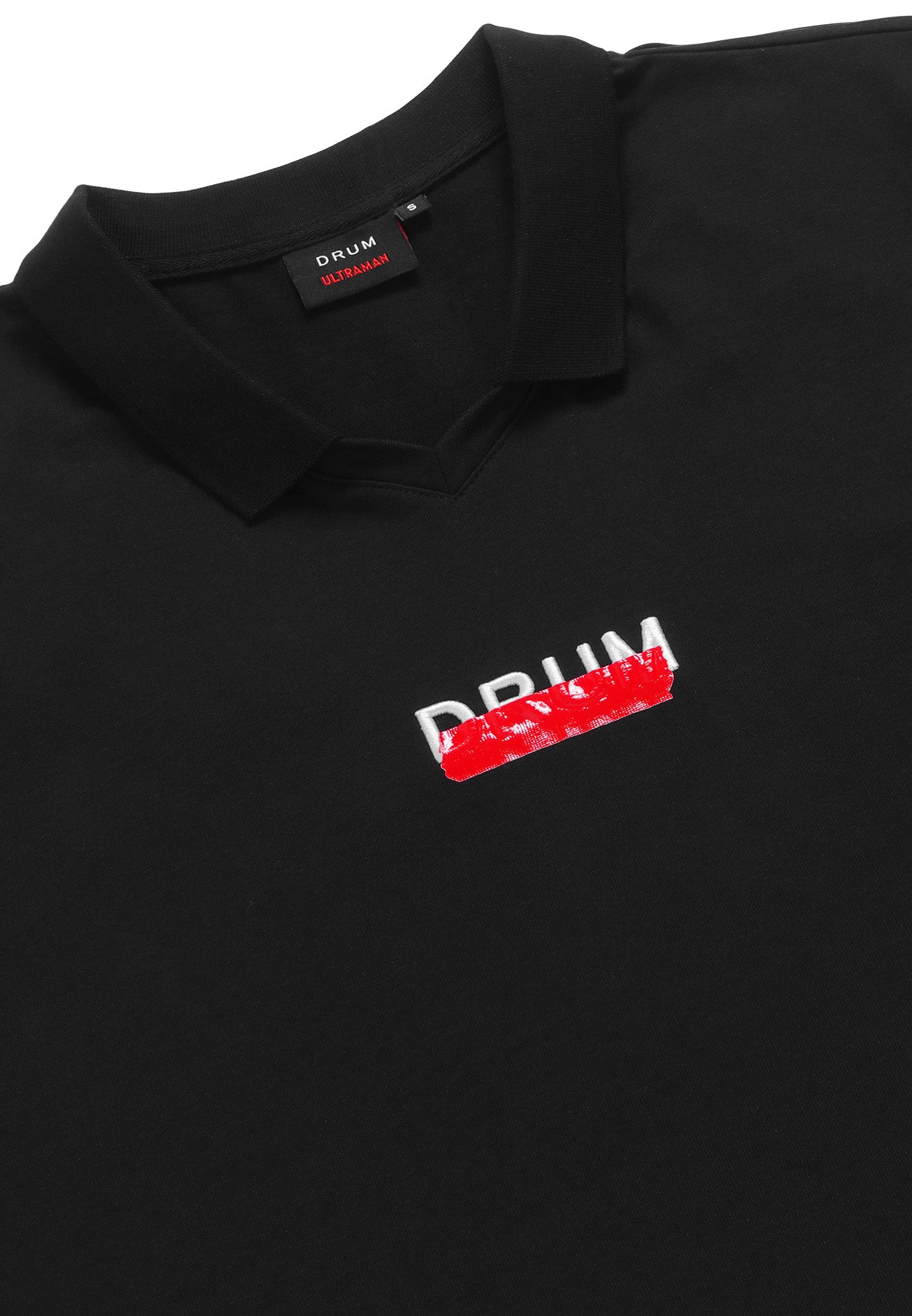 DRUM | ULTRAMAN Women Embroidery Polo Top- Black