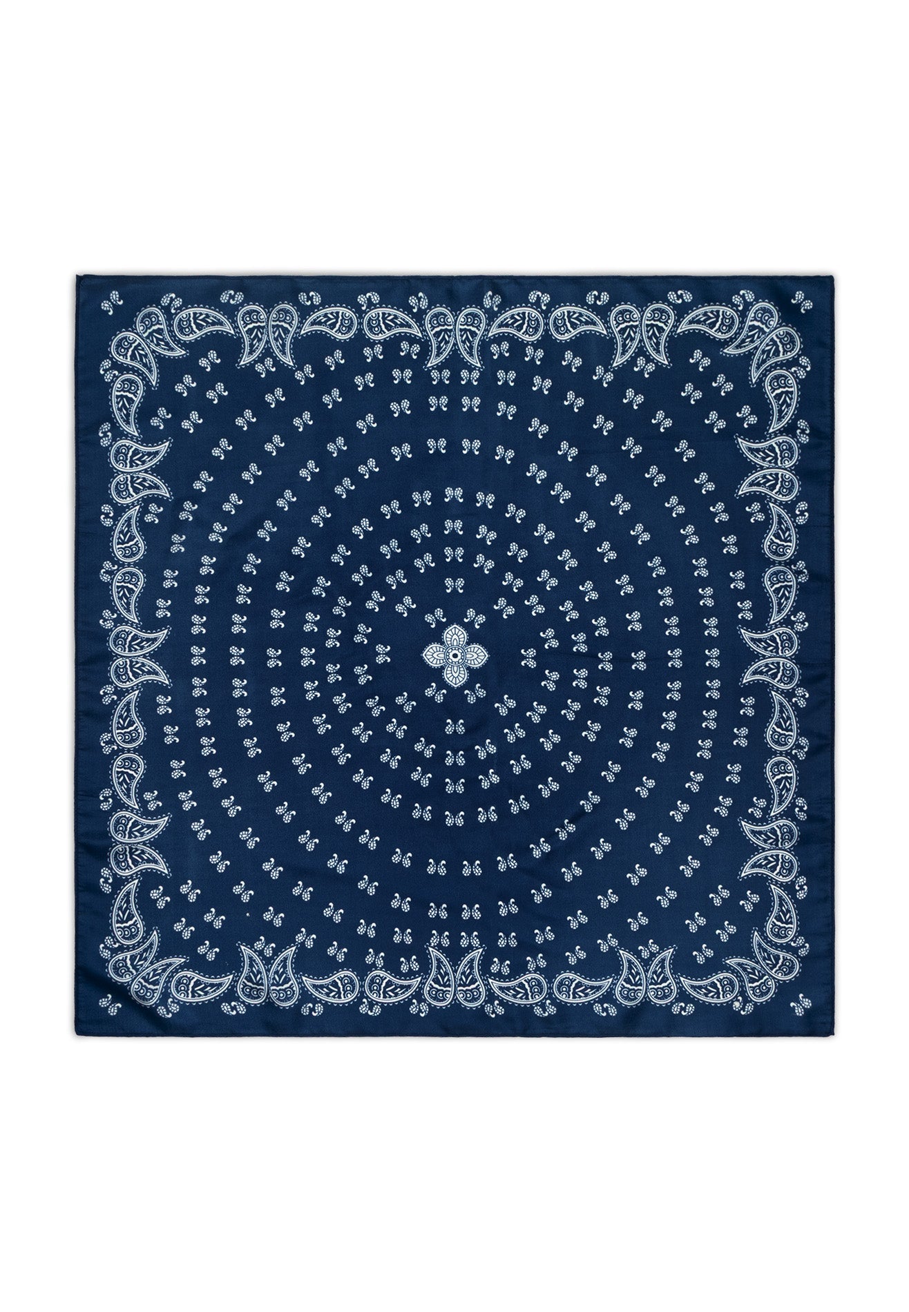DRUM Printed Details Satin Bandana/Scarf - Navy