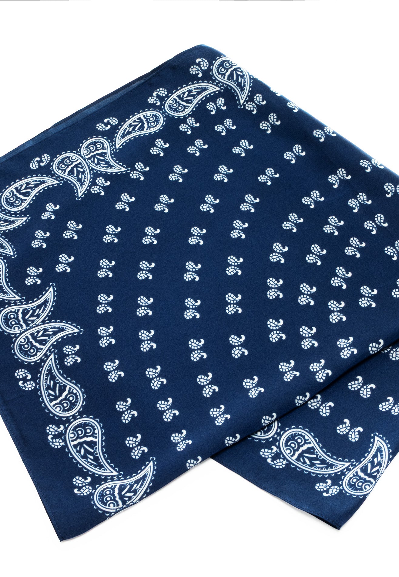 DRUM Printed Details Satin Bandana/Scarf - Navy