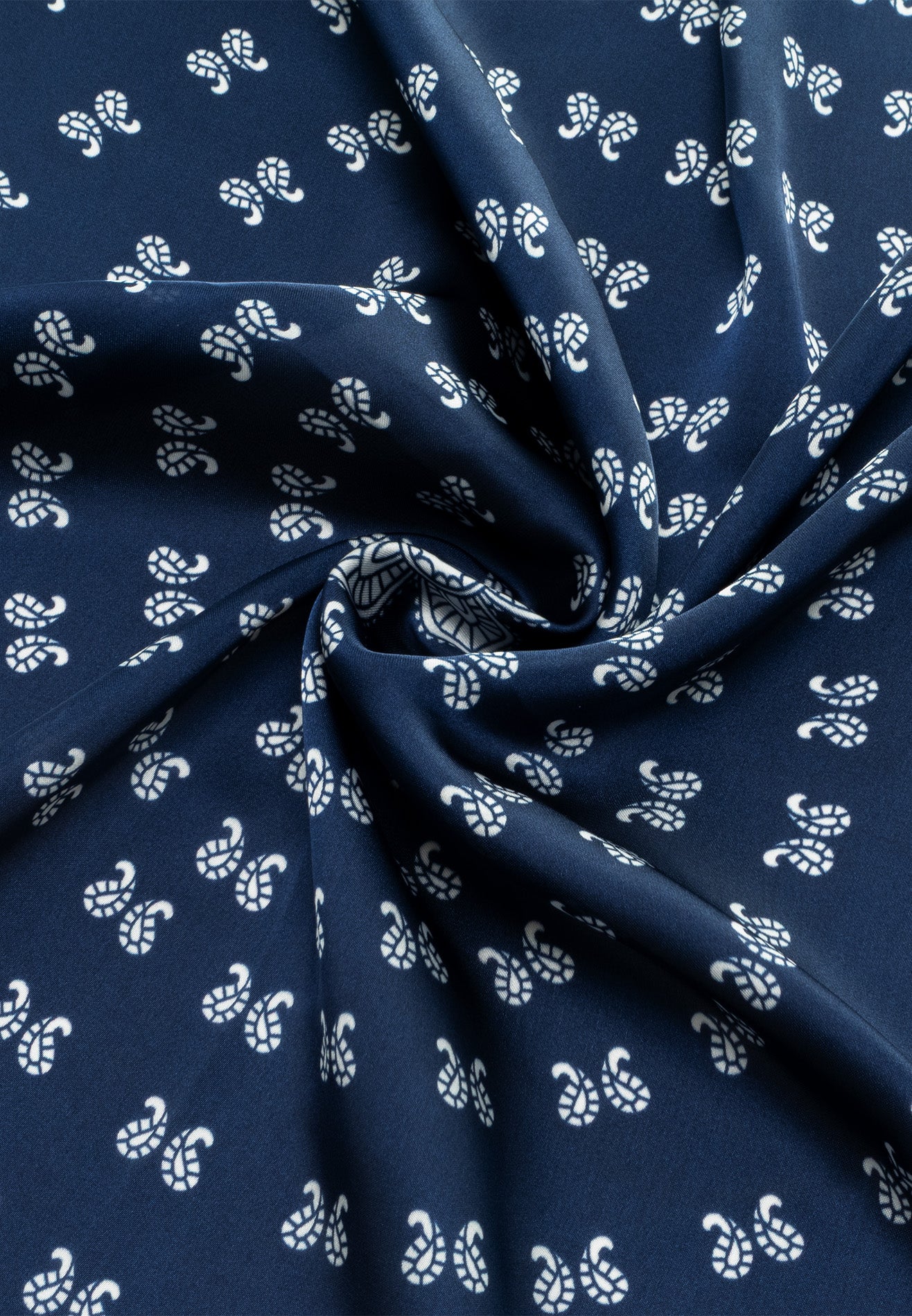 DRUM Printed Details Satin Bandana/Scarf - Navy