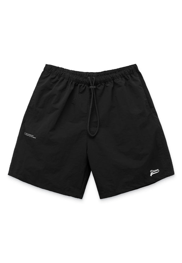 DRUM SELECT Drawstring Geared Shorts- Black