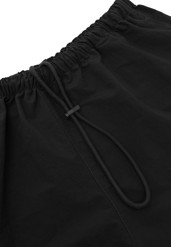 DRUM SELECT Drawstring Geared Shorts- Black