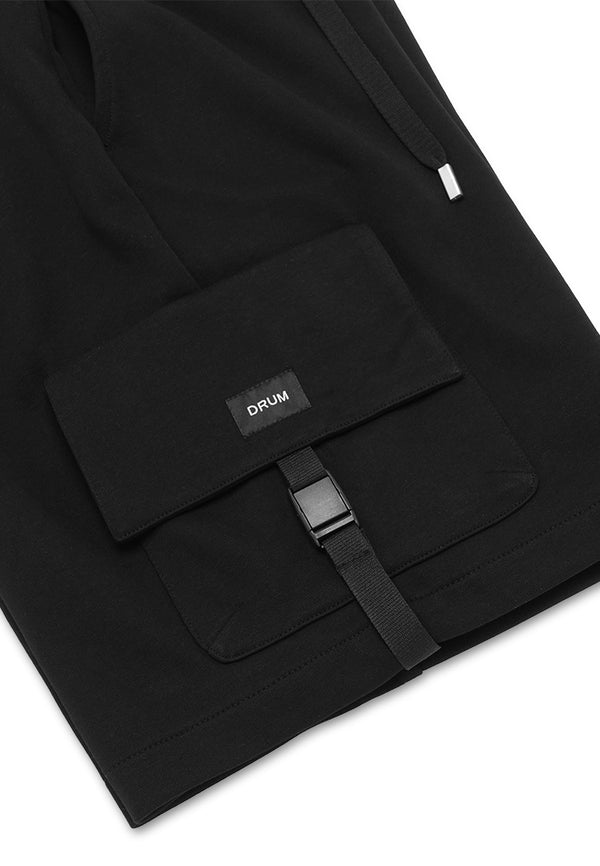 DRUM SELECT Drawstring Pocket Shorts- Black