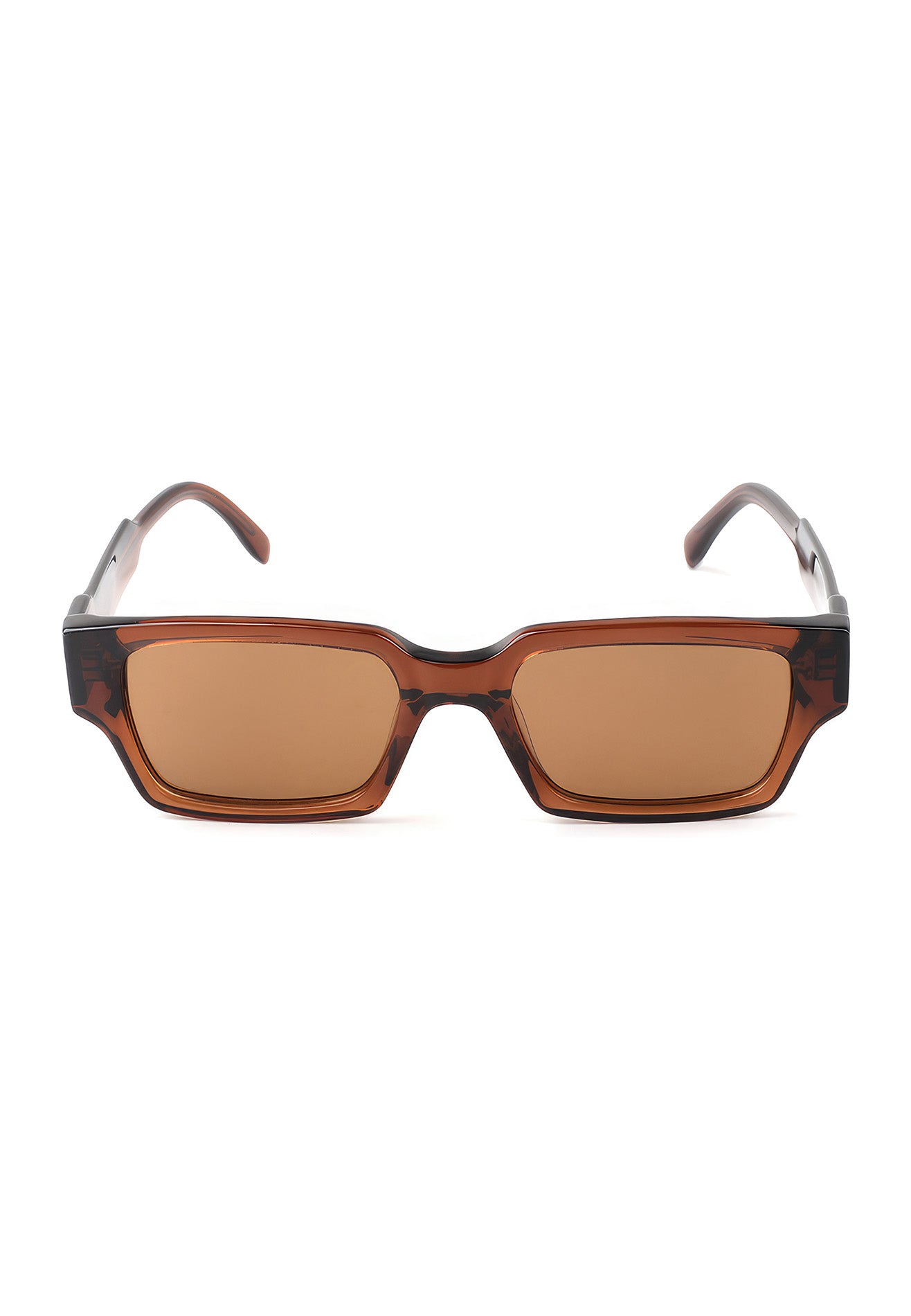 DRUM Unisex Rectangular Polarized Sunglasses- Brown
