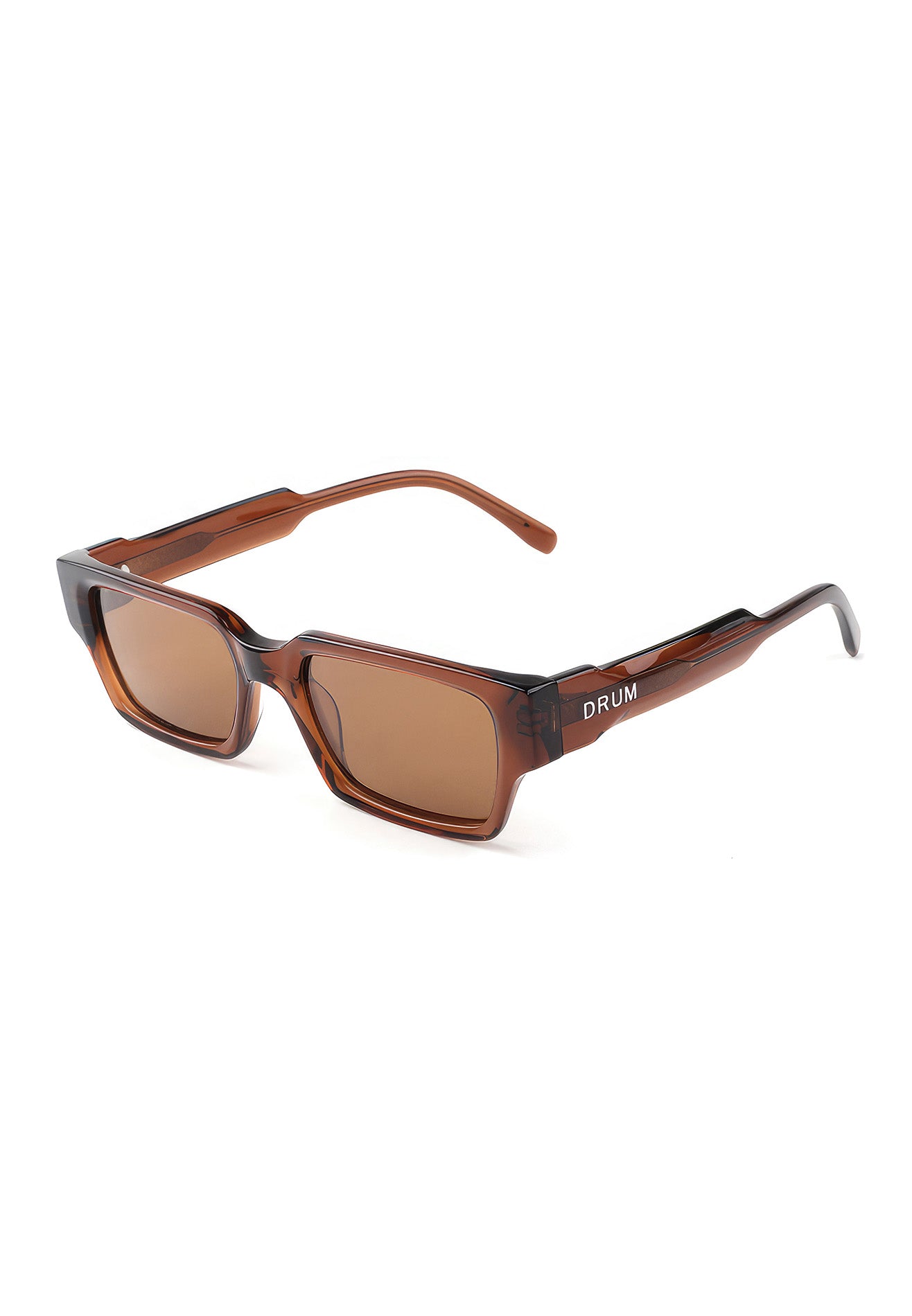 DRUM Unisex Rectangular Polarized Sunglasses- Brown
