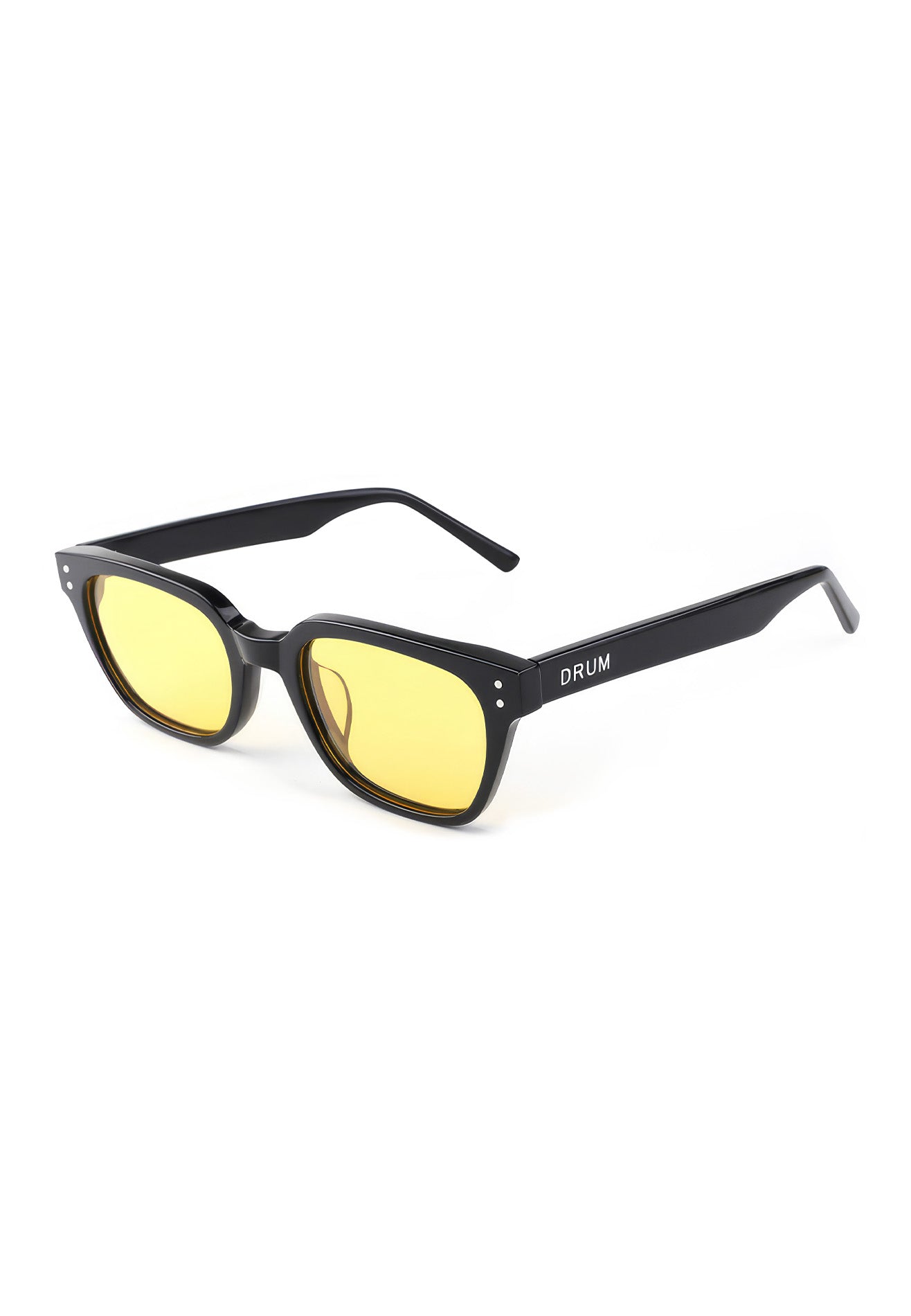 DRUM Unisex Wayfarer Polarized Sunglasses- Black/Yellow