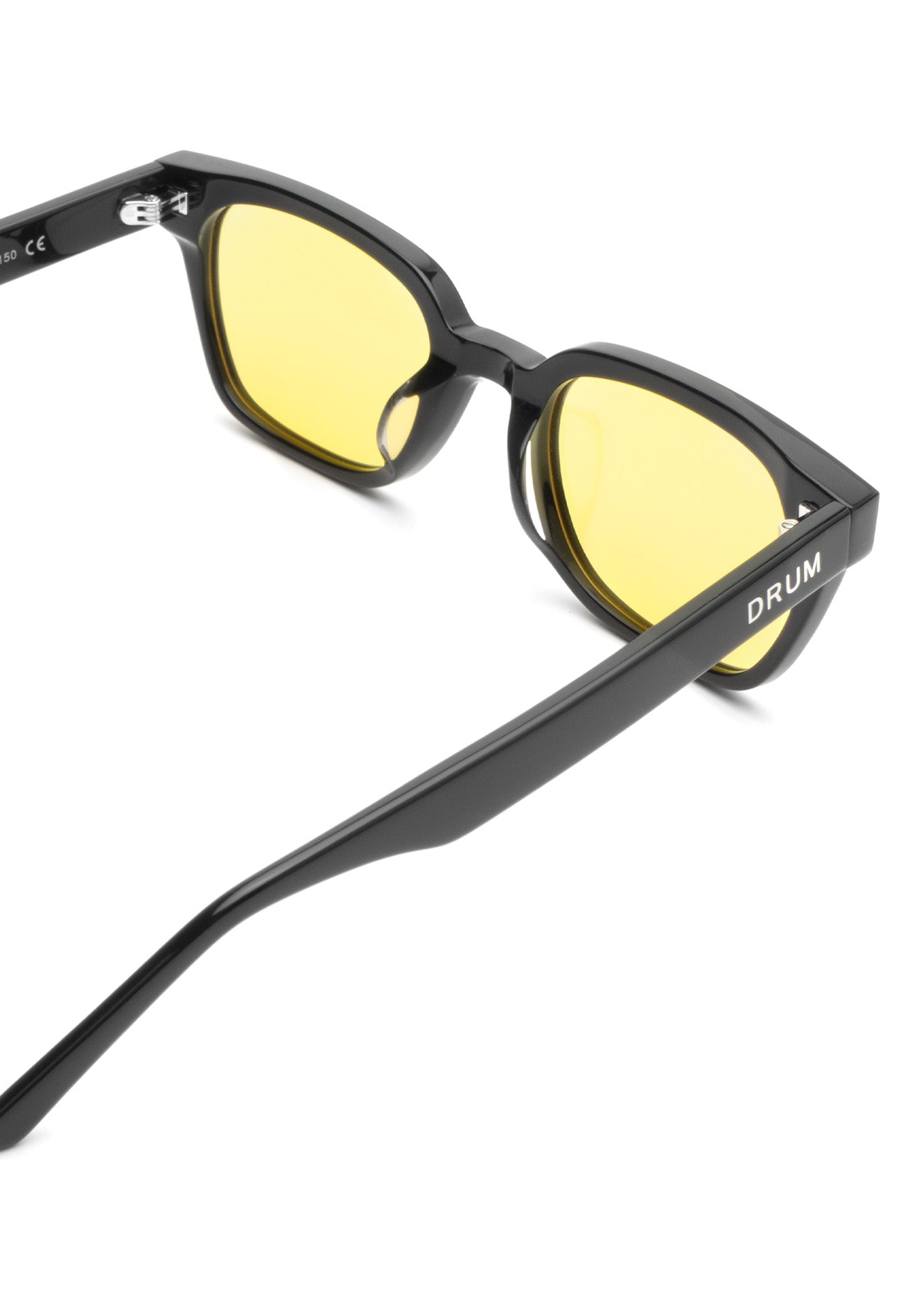 DRUM Unisex Wayfarer Polarized Sunglasses- Black/Yellow