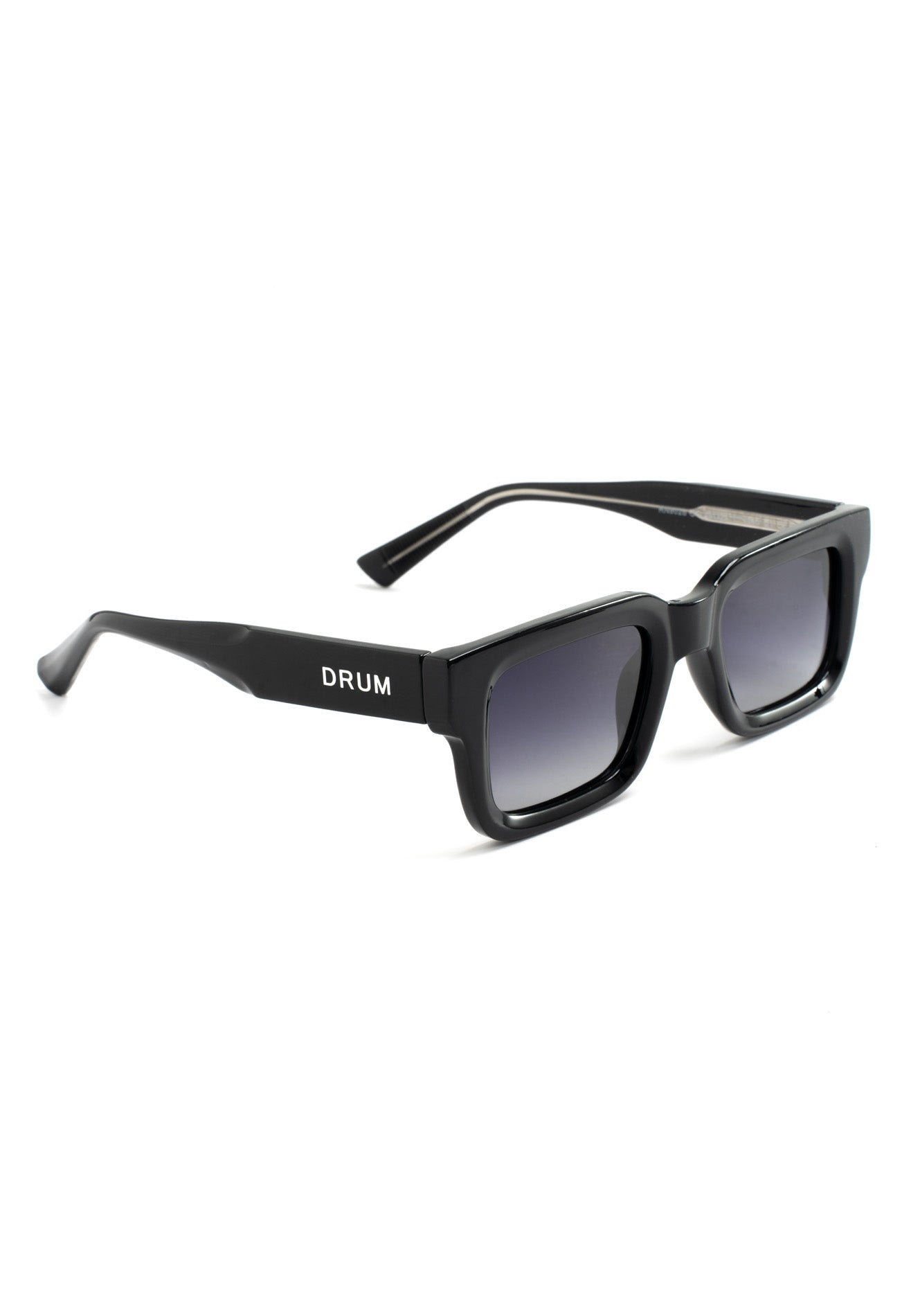 DRUM Unisex Retro Rectangular Polarized Sunglasses- Black