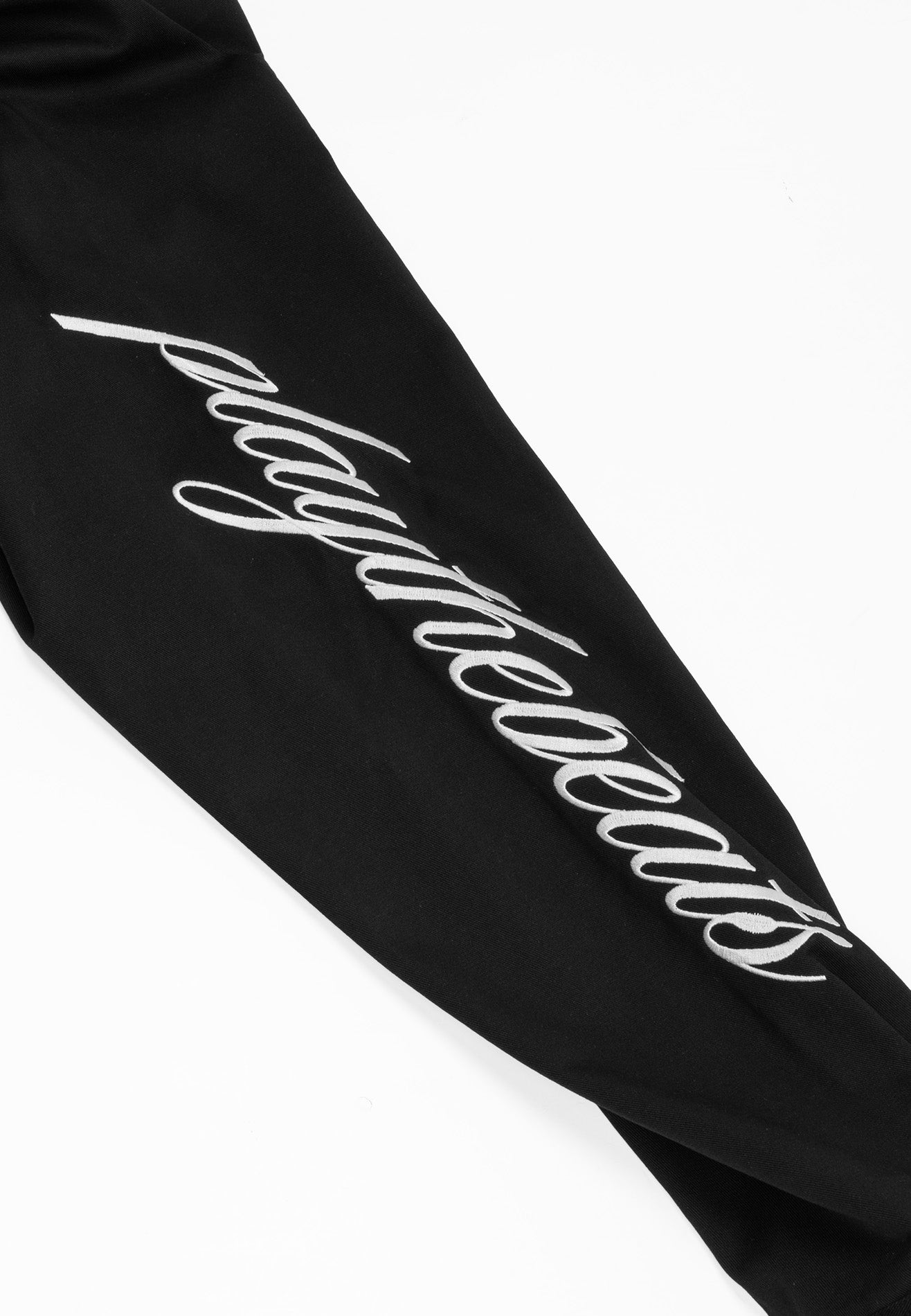DRUM S. Classic Sleeve Embroidery Oversized Boxy Long Sleeve Shirt - Black