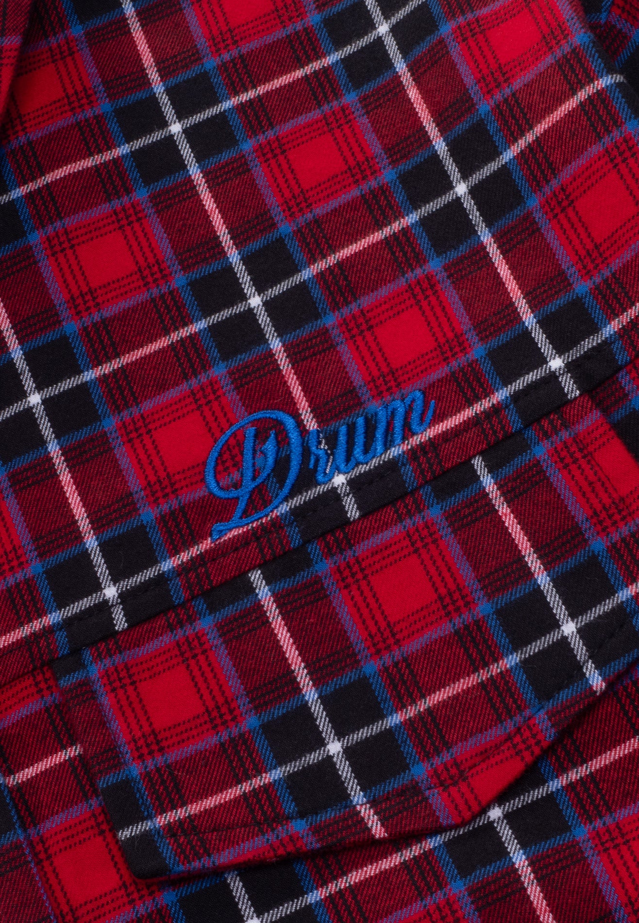 DRUM S. Long Sleeve Plaid Crop Shirt- Red