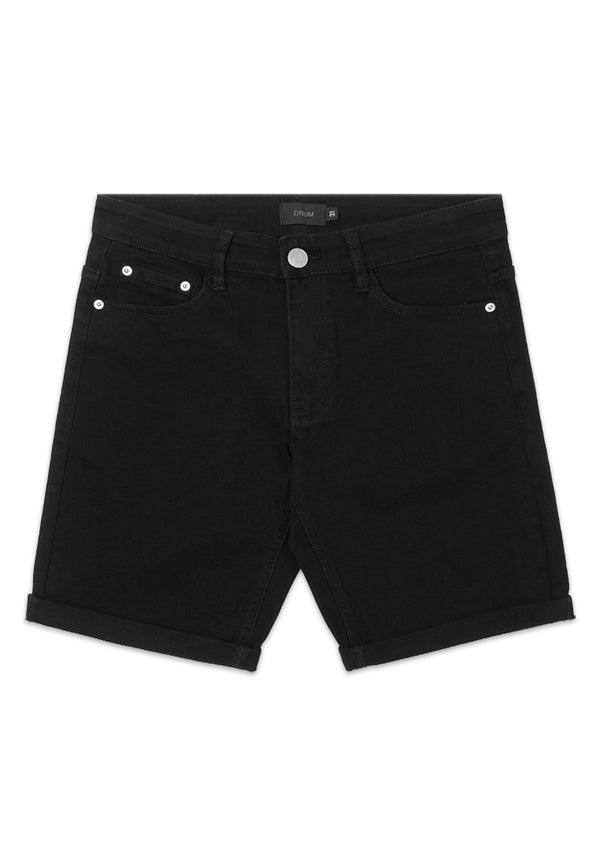 DRUM Basic Denim Shorts Jeans- Black