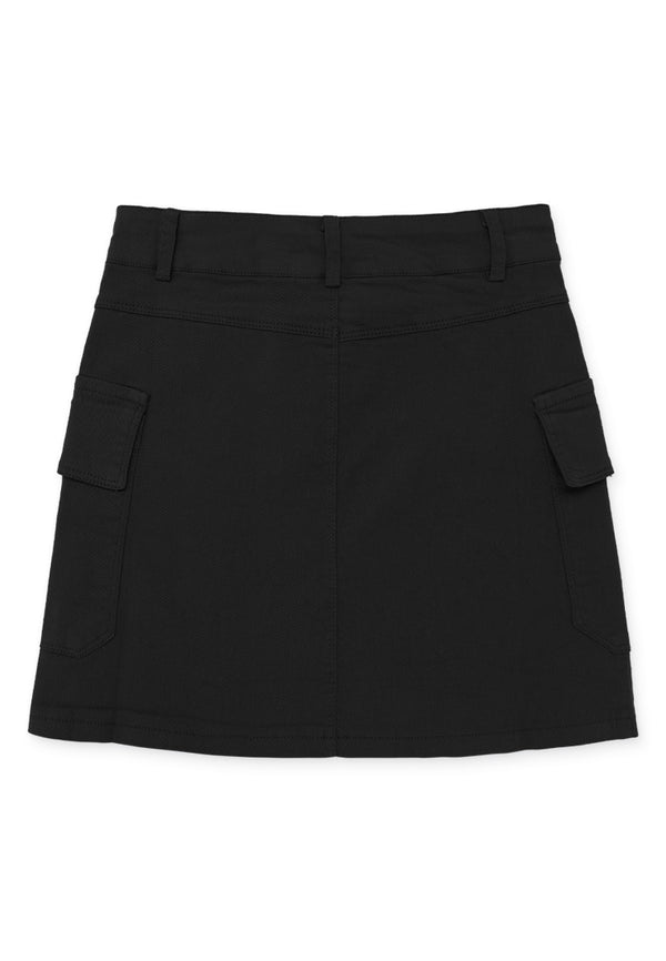 Pocket Denim Mini Skirt- Black