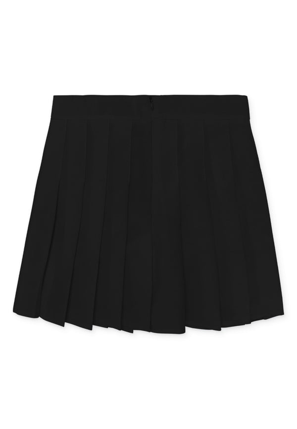 Pleated Mini Skirt- Black