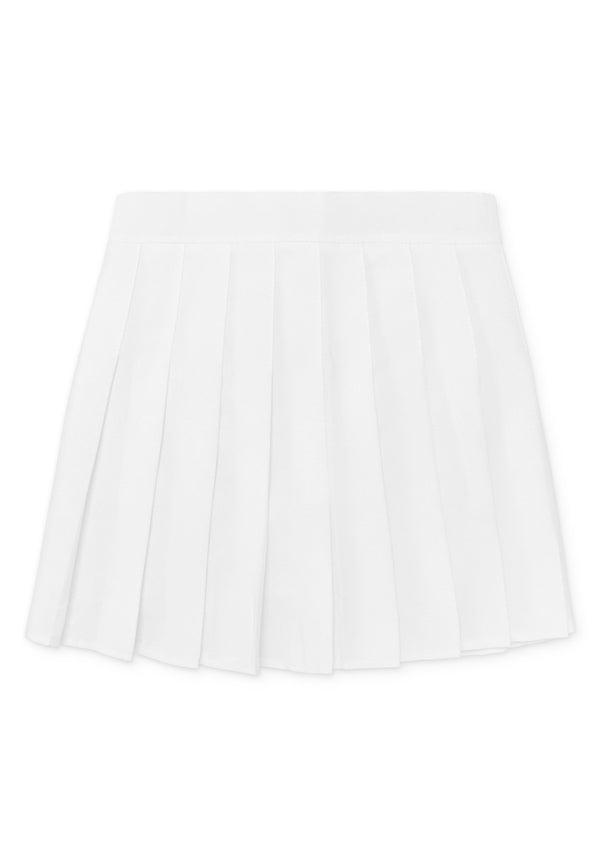 Pleated Mini Skirt- White