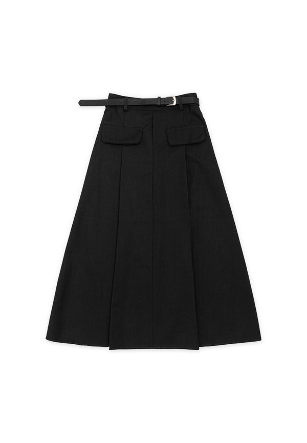 Classic A line Maxi Skirt- Black
