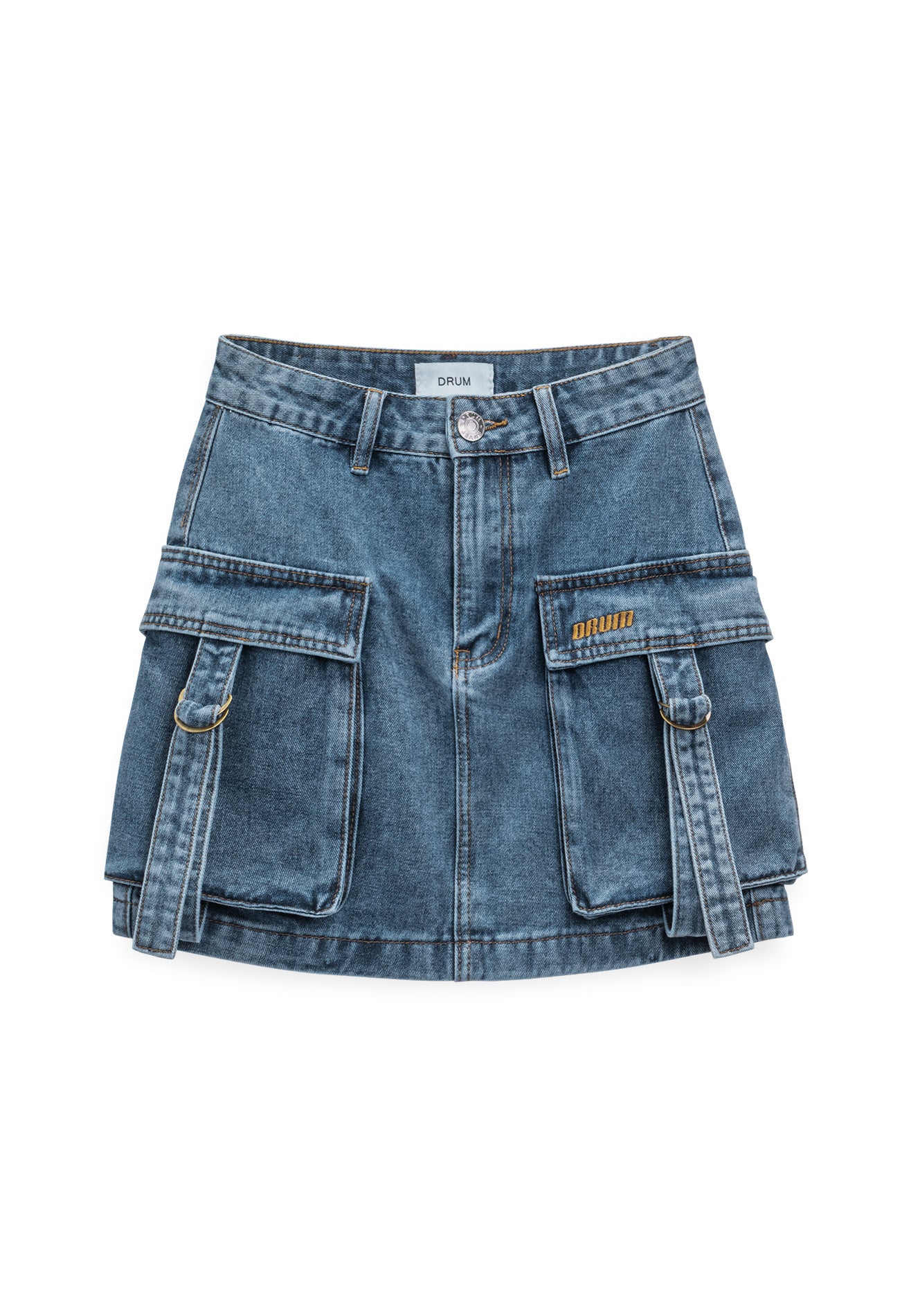 DRUM S. Women Cargo Mini Skirt-Dark Blue