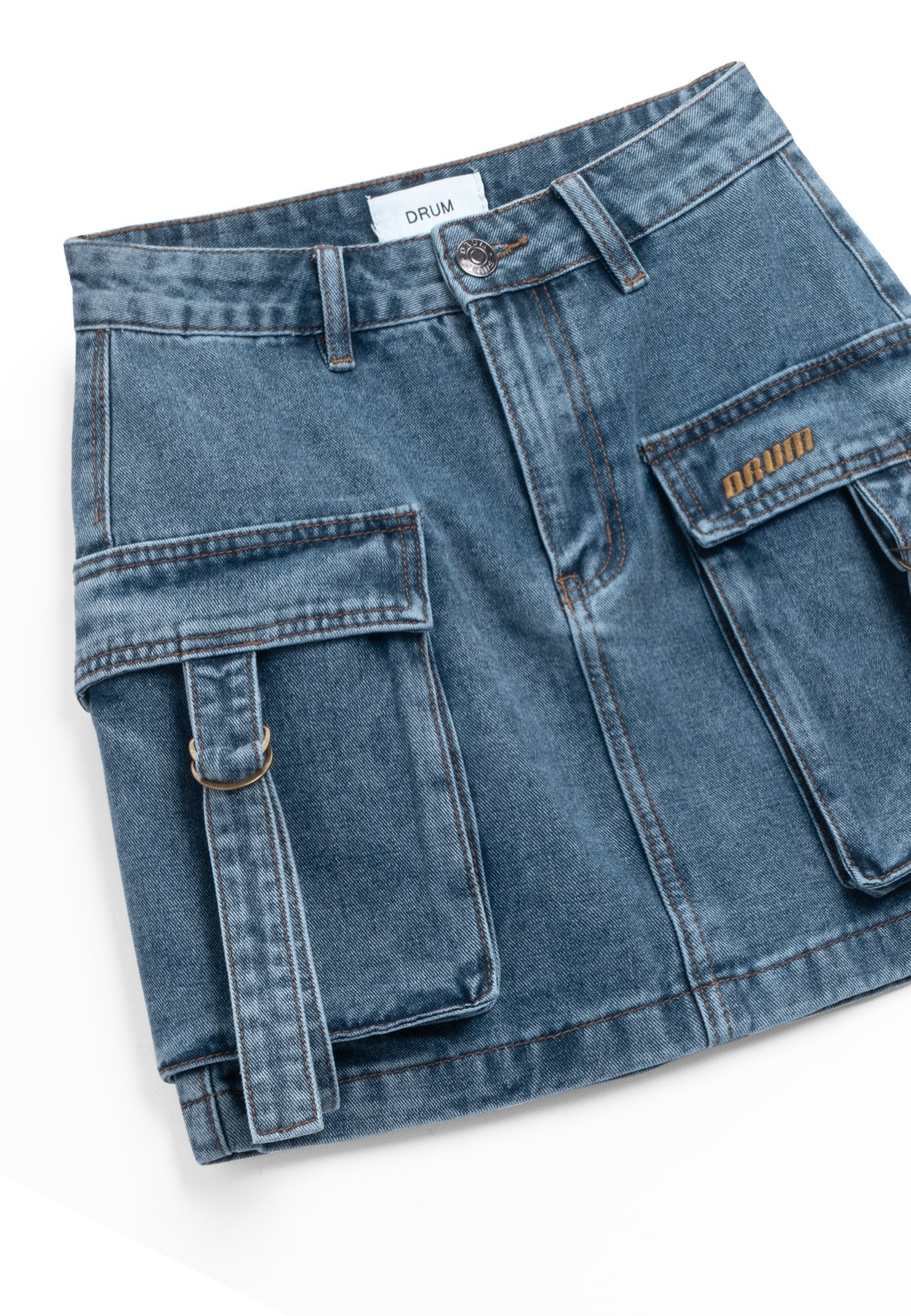 DRUM S. Women Cargo Mini Skirt-Dark Blue