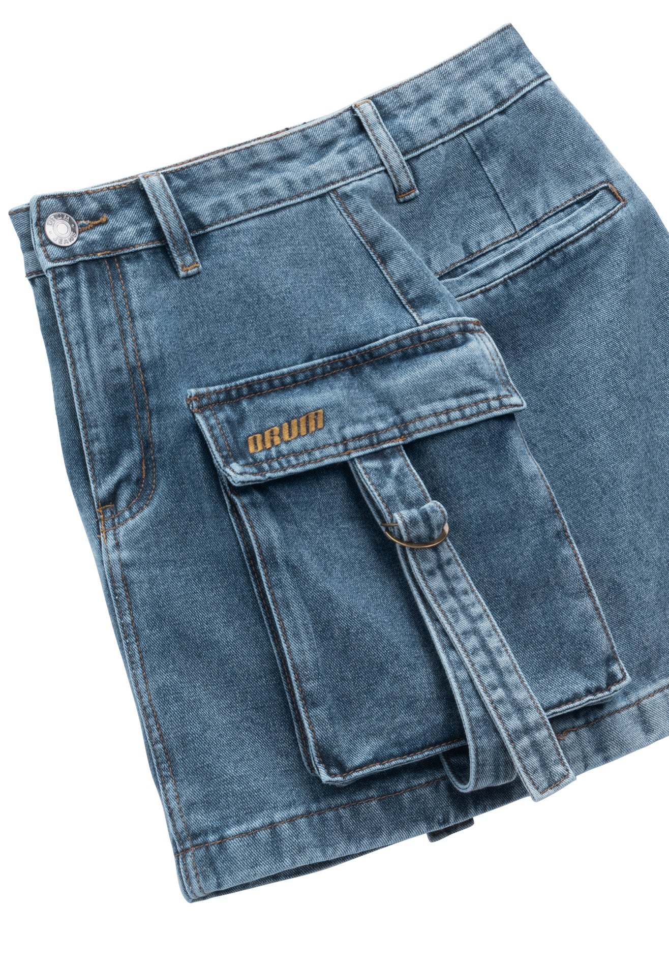 DRUM S. Women Cargo Mini Skirt-Dark Blue