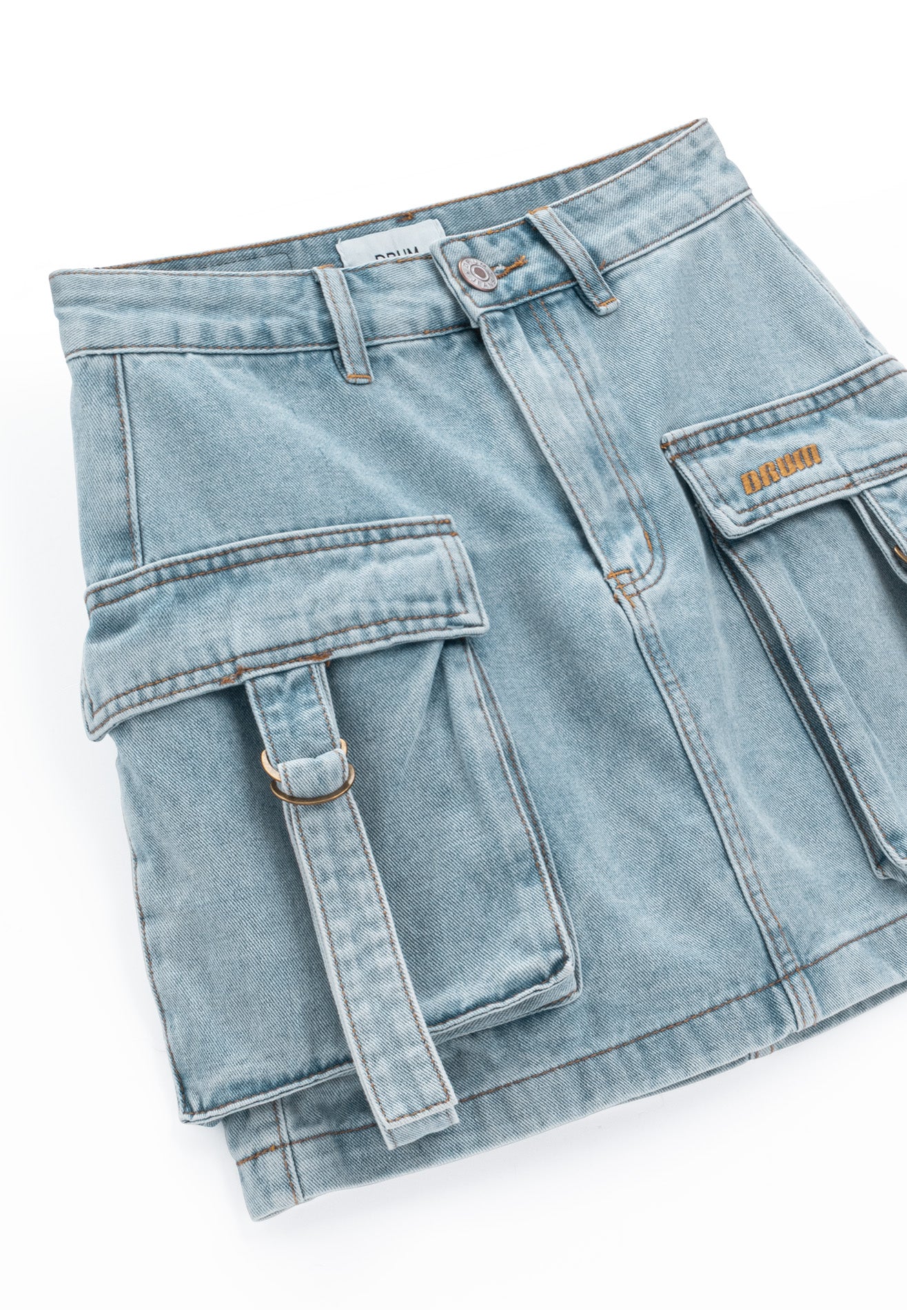 DRUM S. Women Cargo Mini Skirt- Light Blue