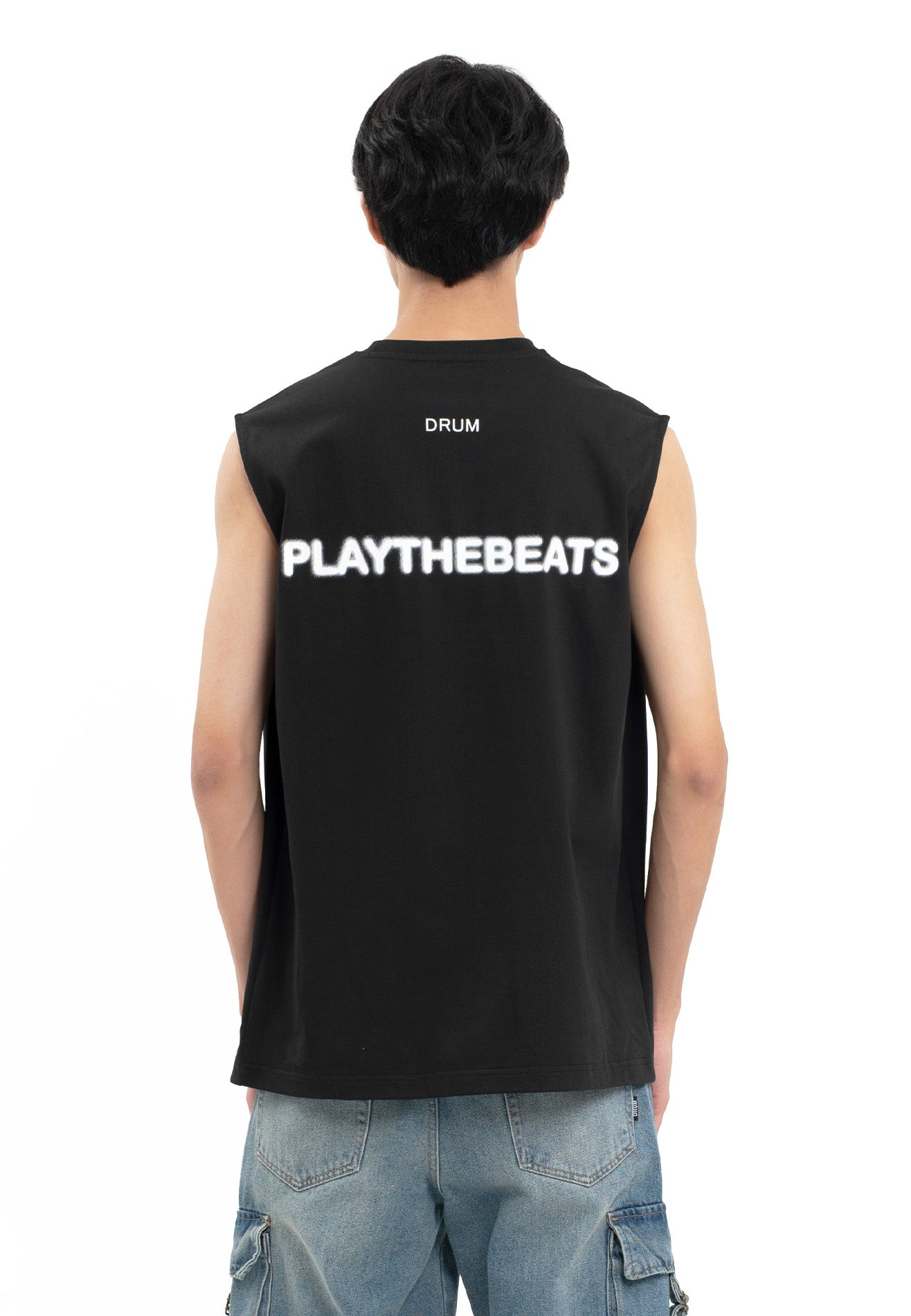 SELECT Logo Blur Print Effect Singlet- Black