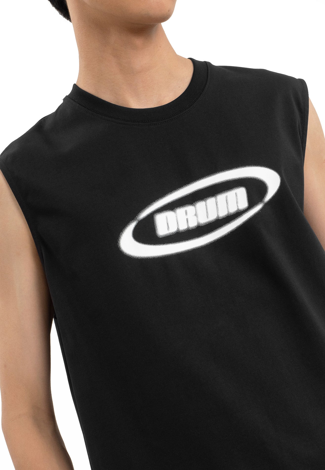 SELECT Logo Blur Print Effect Singlet- Black