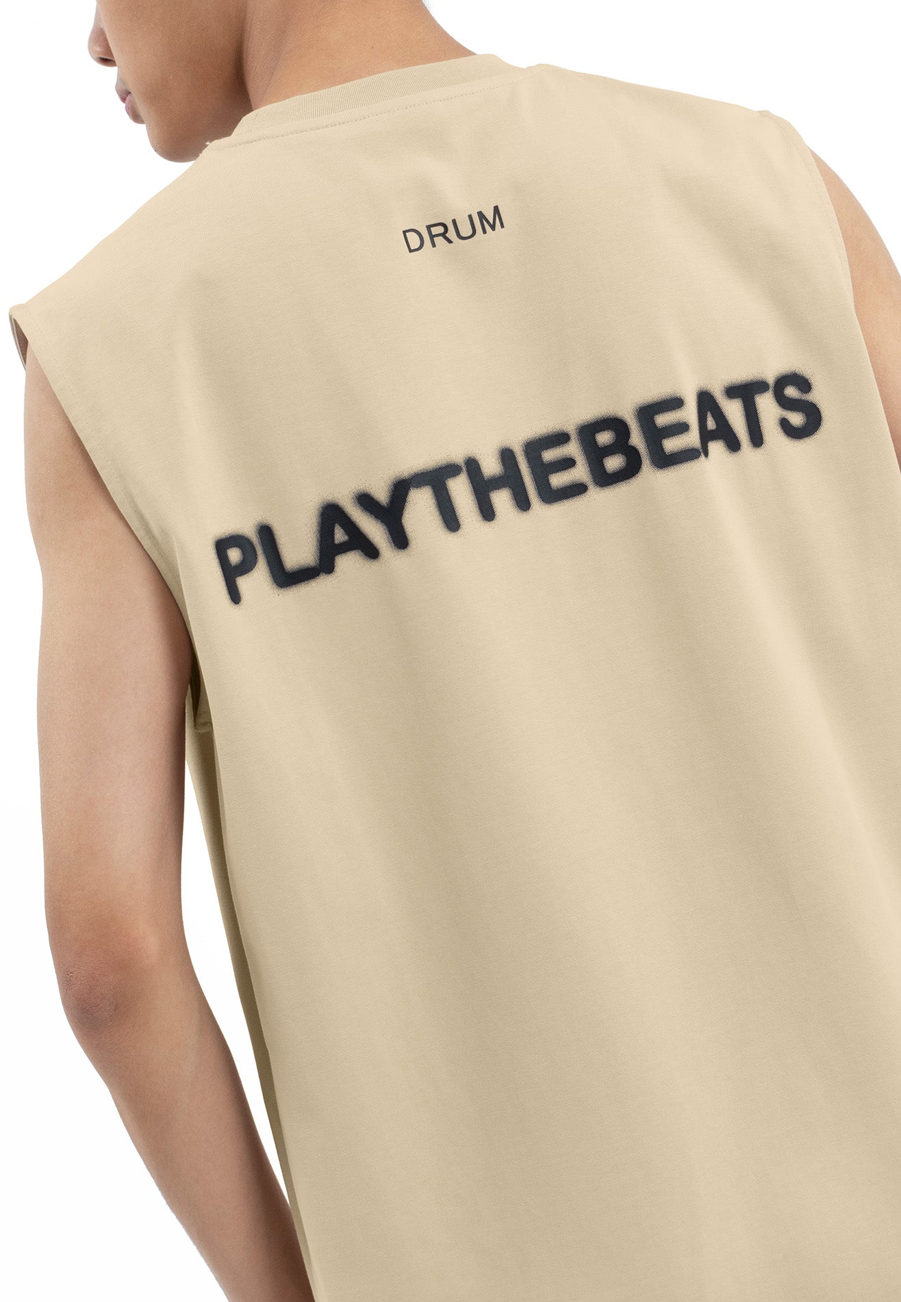 SELECT Logo Blur Print Effect Singlet- Khaki