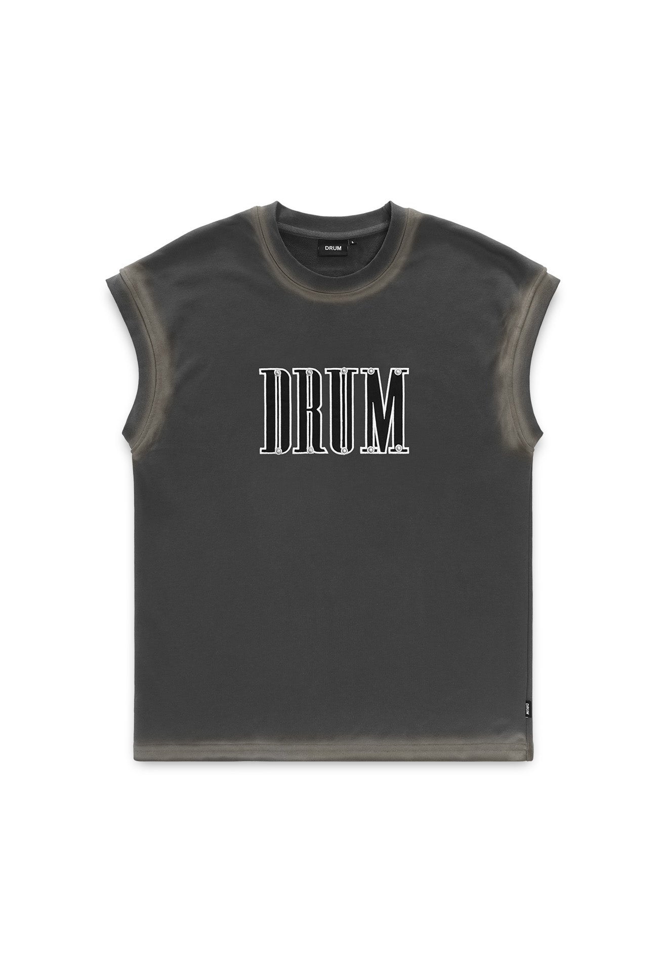 SELECT Logo Embroidery with Studded Singlet- Dark Grey