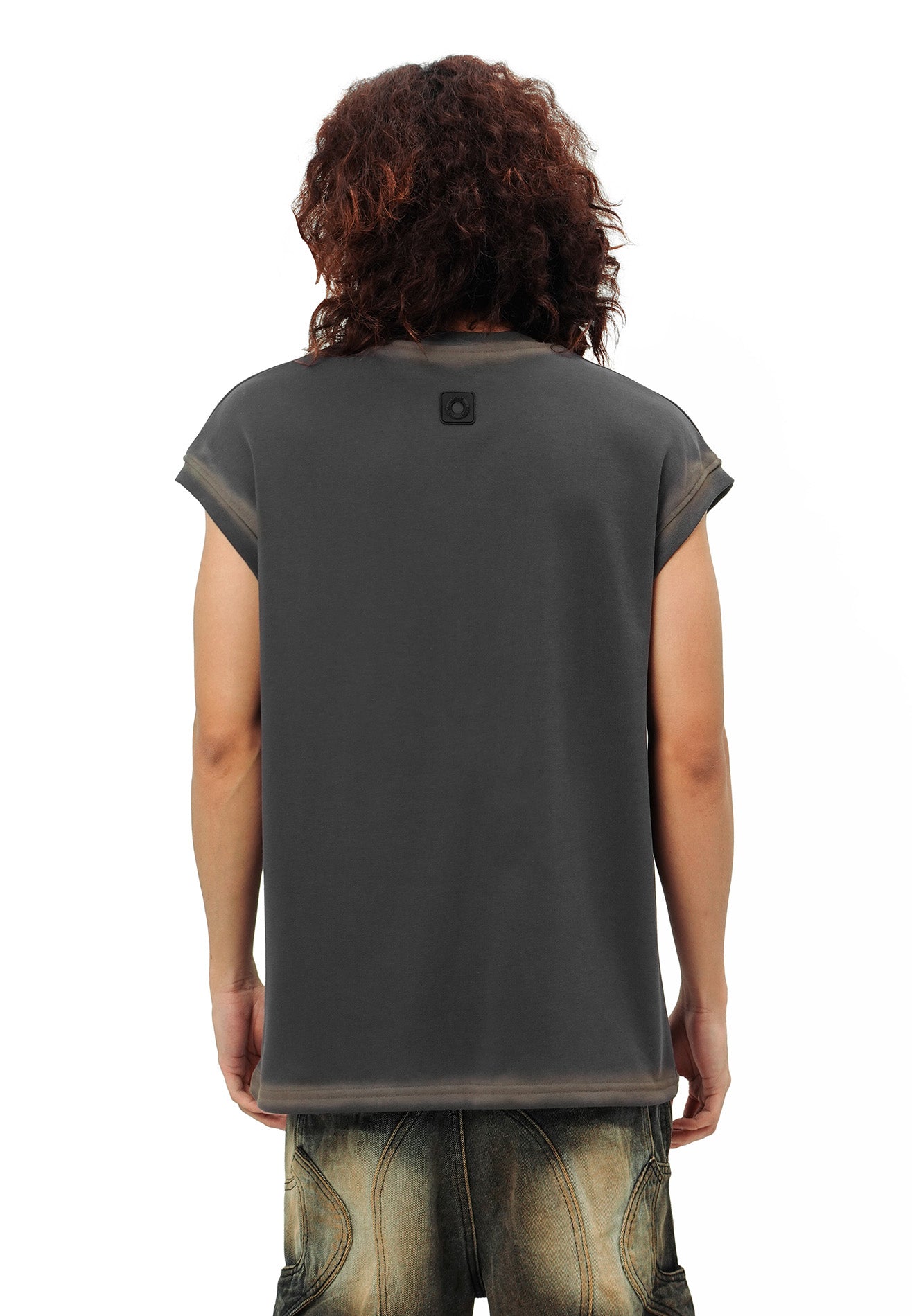 SELECT Logo Embroidery with Studded Singlet- Dark Grey