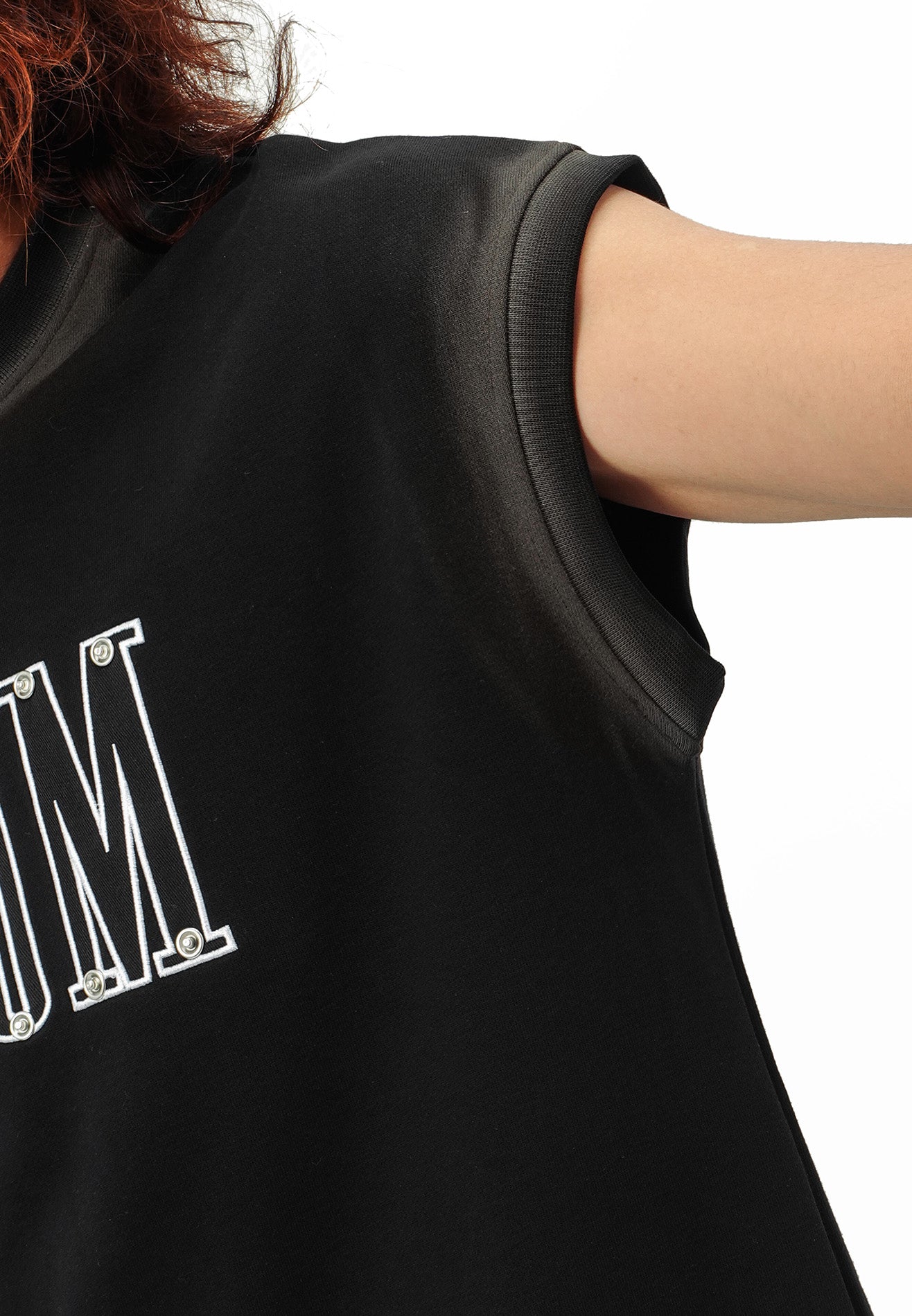 SELECT Logo Embroidery with Studded Singlet- Black