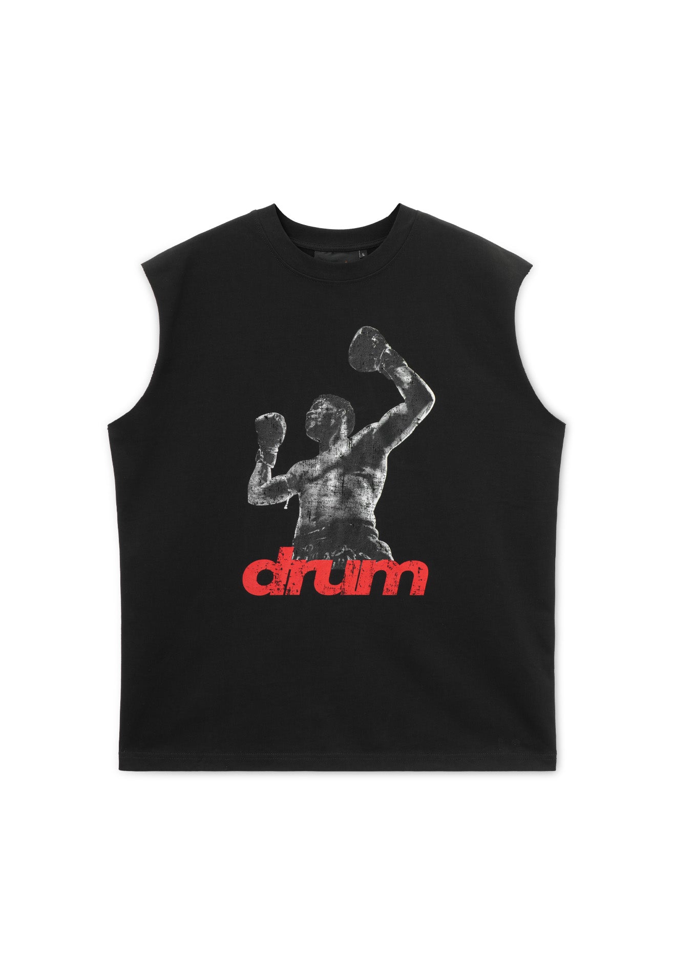 Drum X Kabilan Grunge Photoprint Singlet- Black