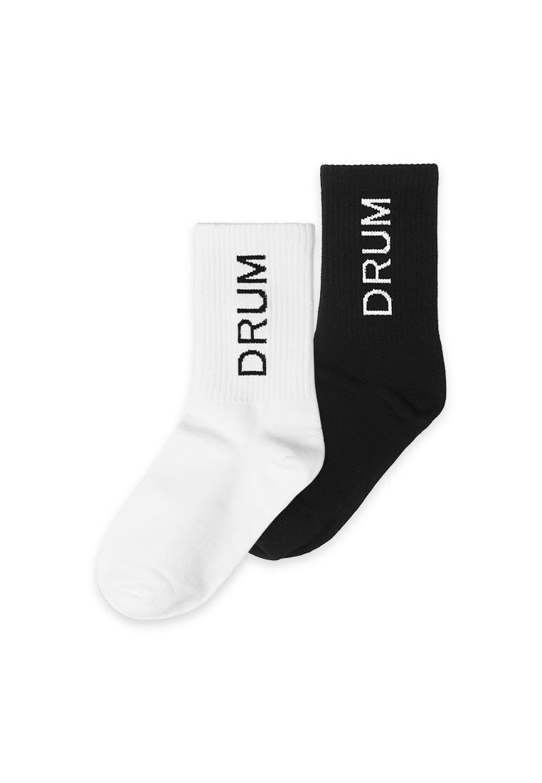DRUM SELECT Vertical Logo Liner Sock- Black / White
