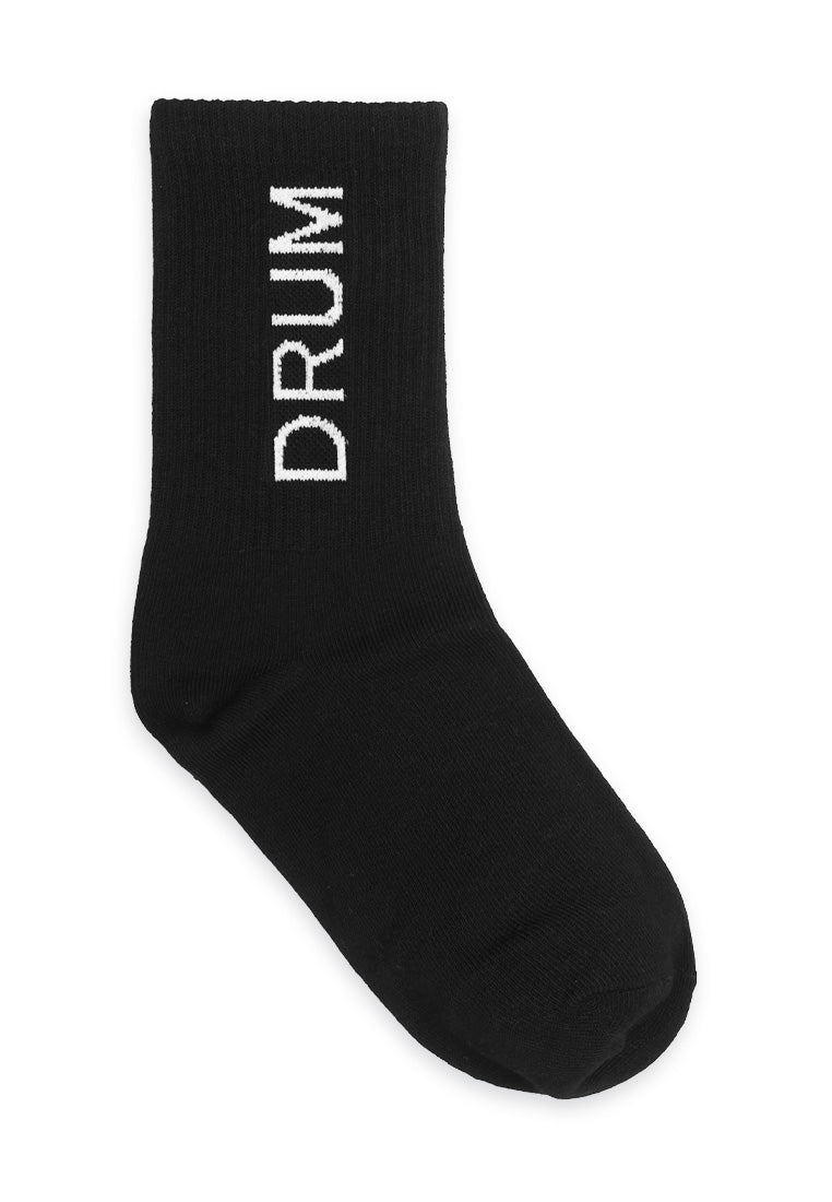 DRUM SELECT Vertical Logo Liner Sock- Black / White