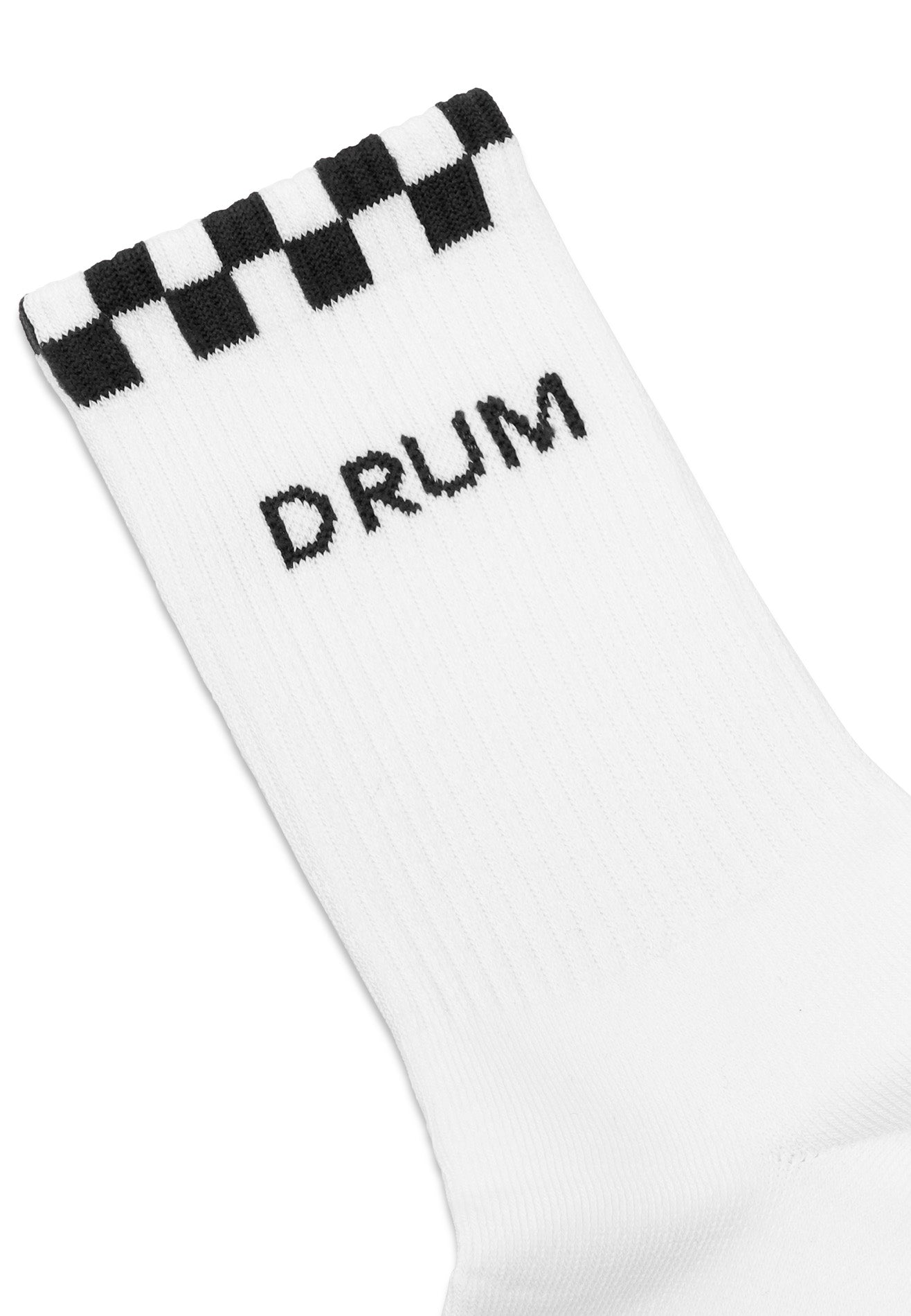 DRUM Select Checked Logo Liner Sock- White