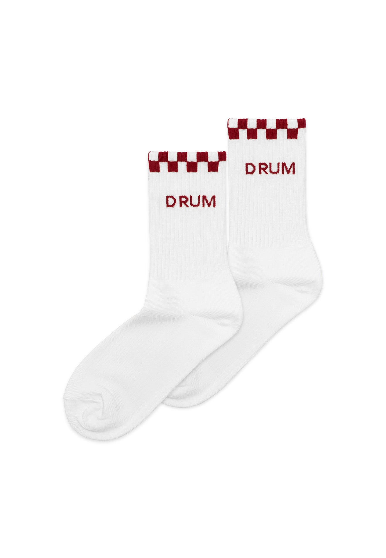 DRUM Select Checked Logo Liner Sock- Maroon