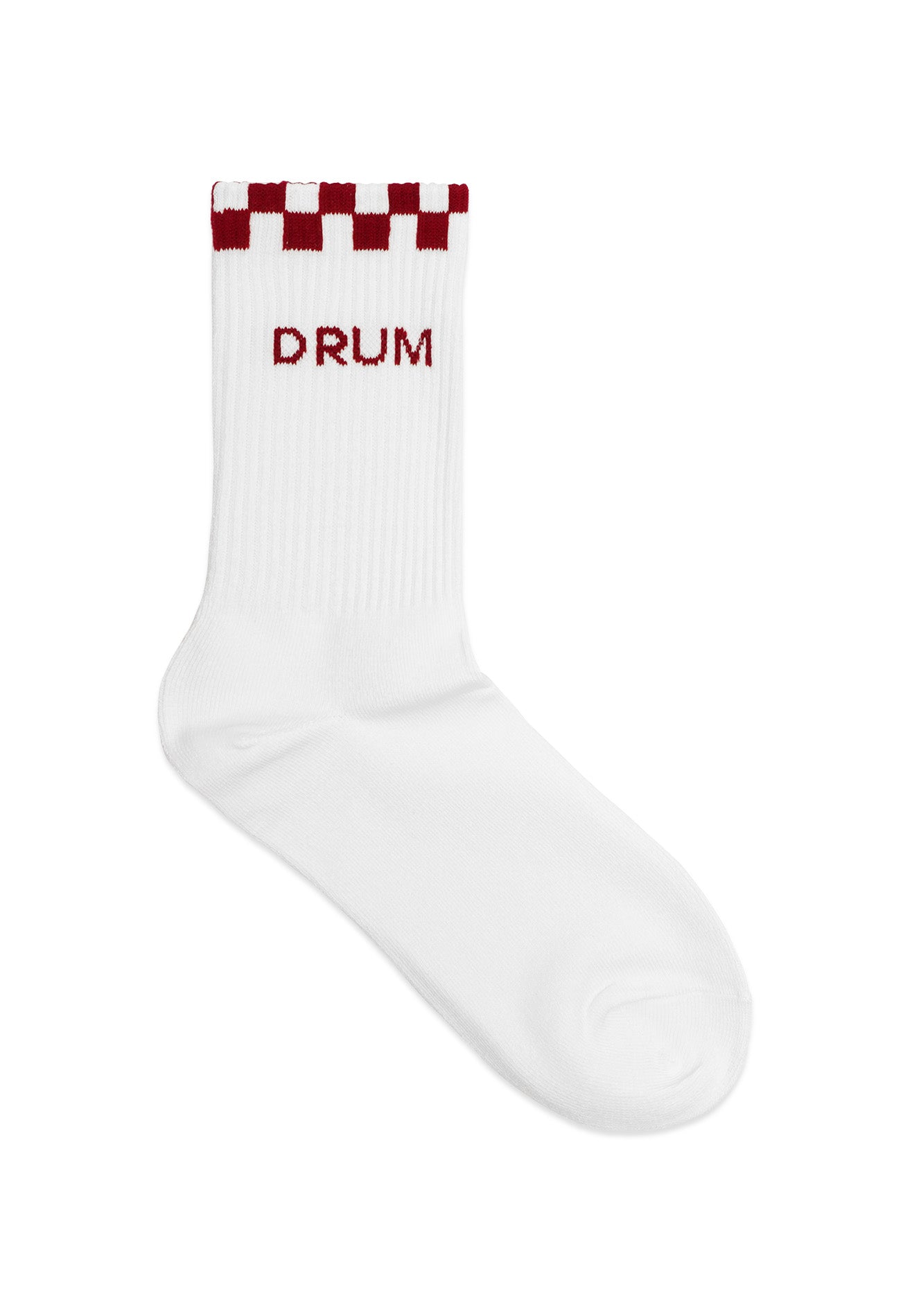 DRUM Select Checked Logo Liner Sock- Maroon