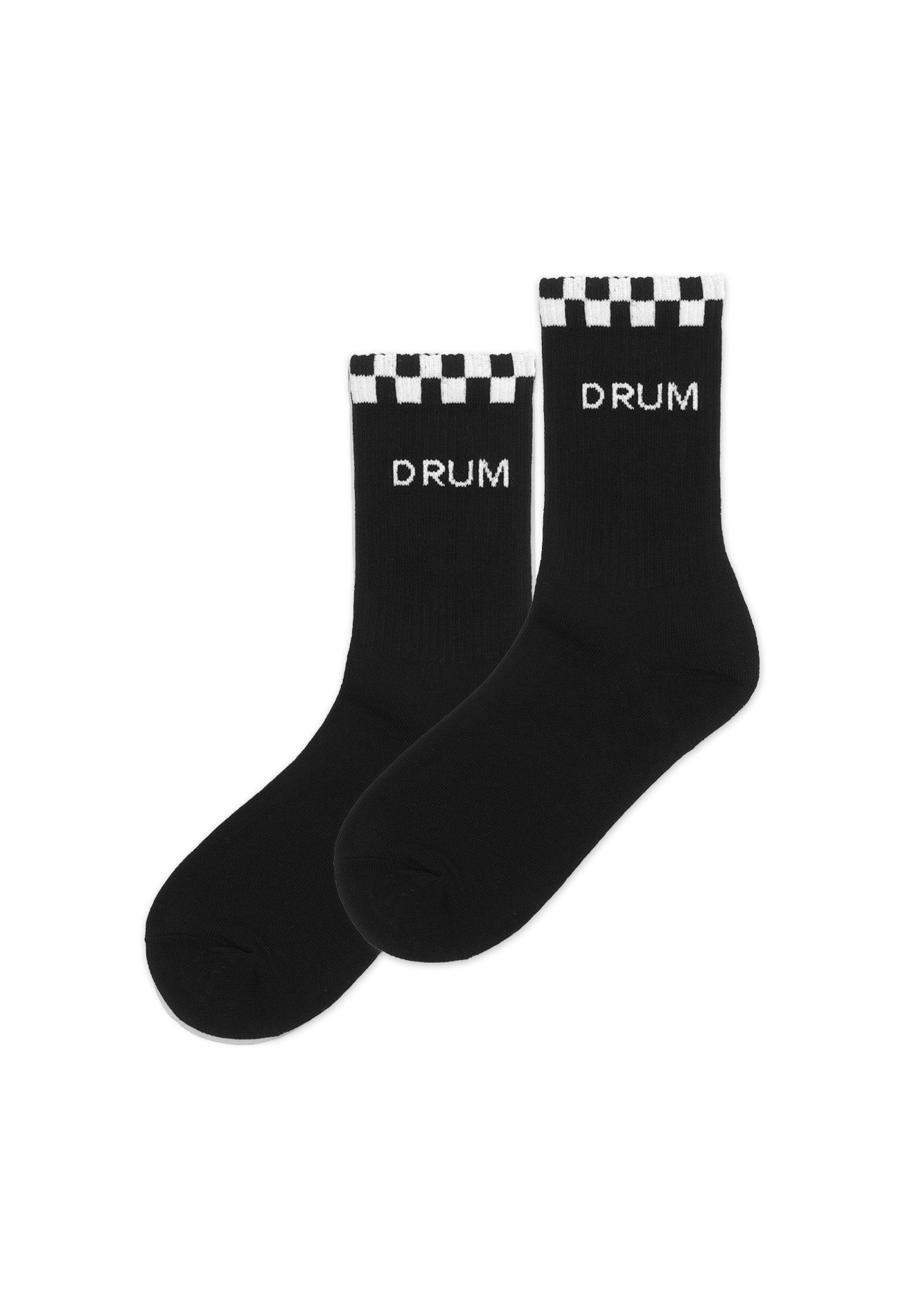 DRUM Select Checked Logo Liner Sock- Black