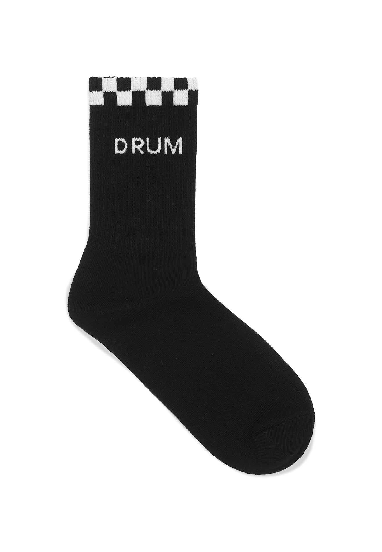 DRUM Select Checked Logo Liner Sock- Black