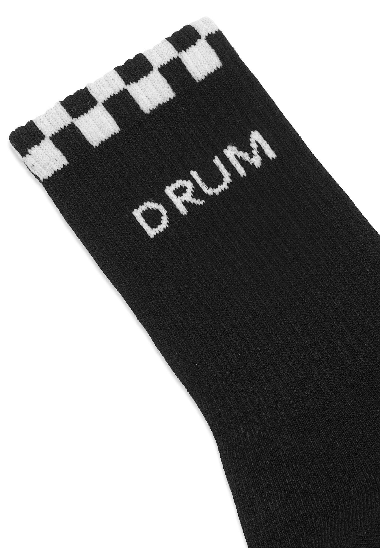 DRUM Select Checked Logo Liner Sock- Black