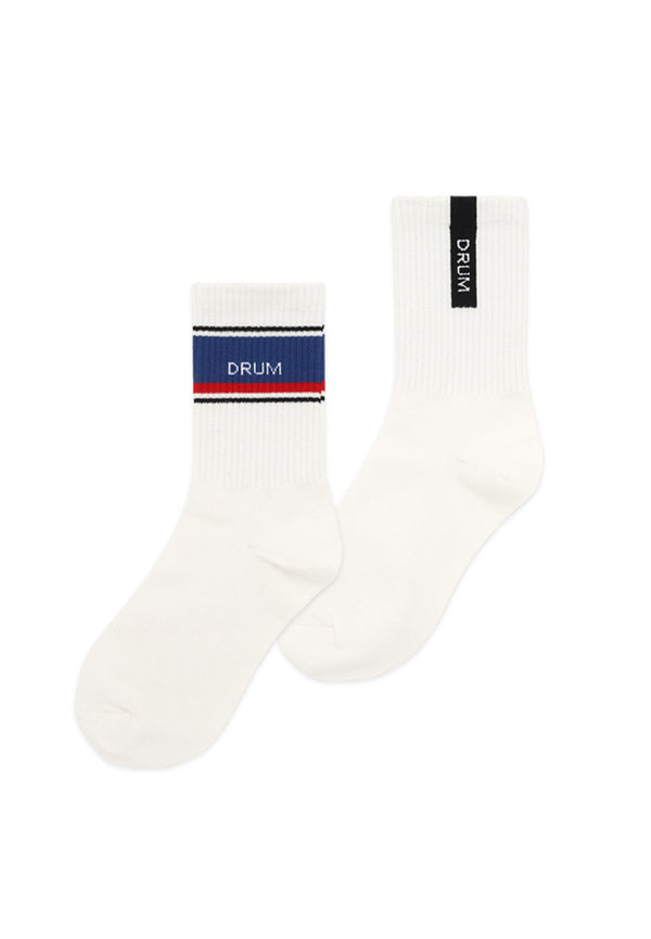 DRUM SELECT Logo Liner Sock- White/Blue
