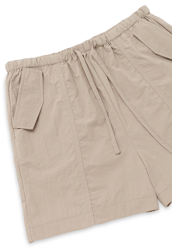 Drawstring Shorts- Khaki