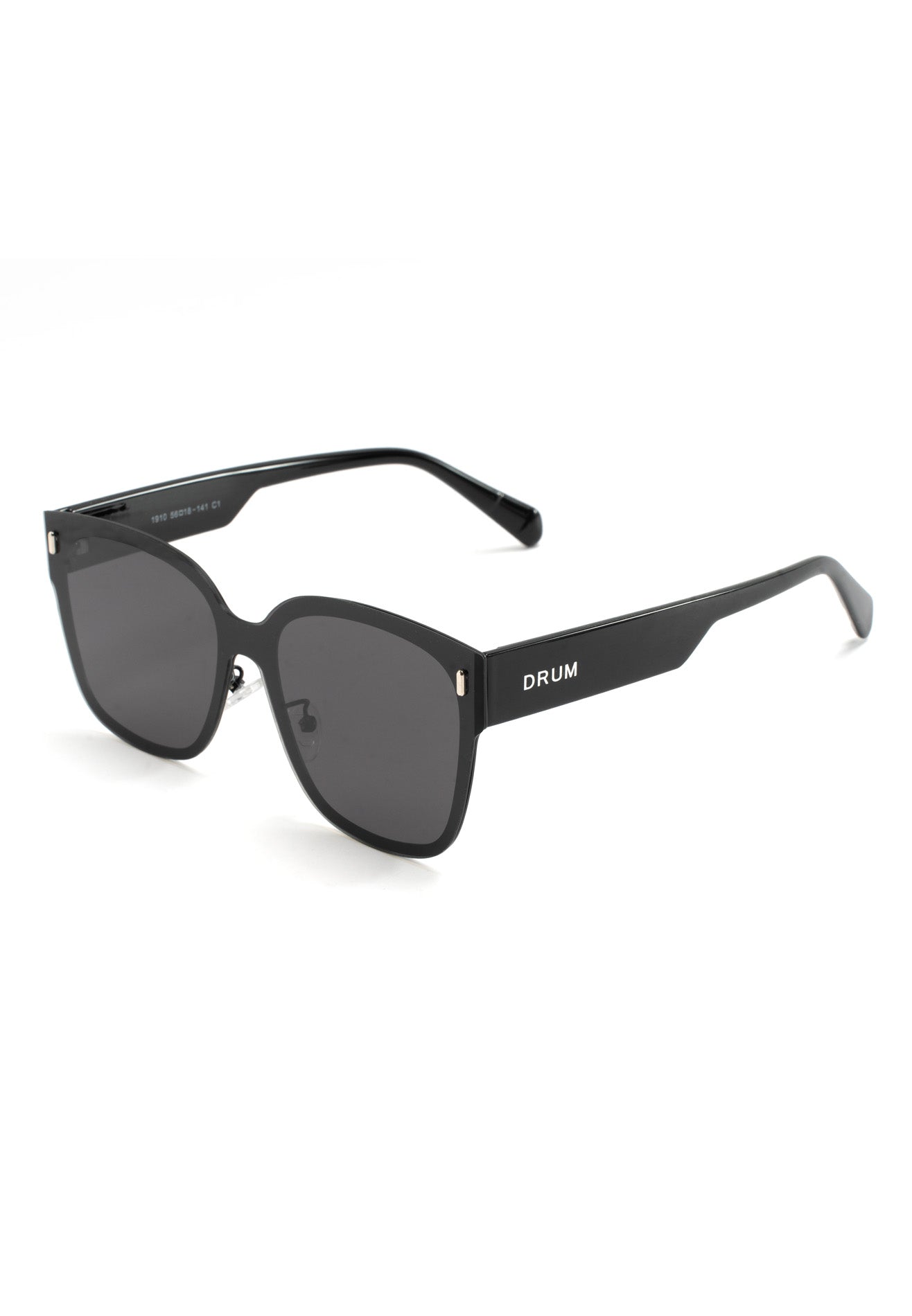 DRUM Unisex Wayfarer Square Polarized Sunglasses- Black