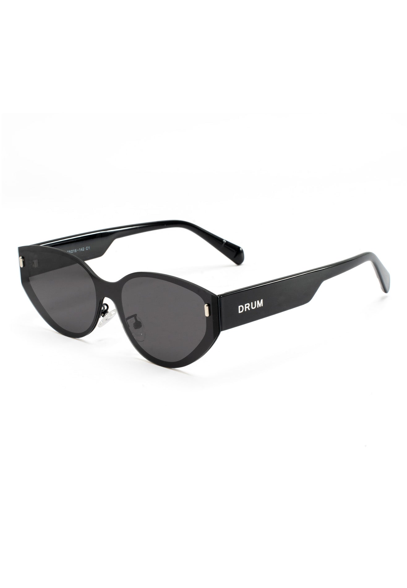DRUM Unisex Geometric Polarized Sunglasses- Black