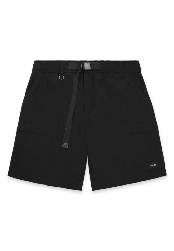 DRUM Select Belt Details Pocket Shorts- Black