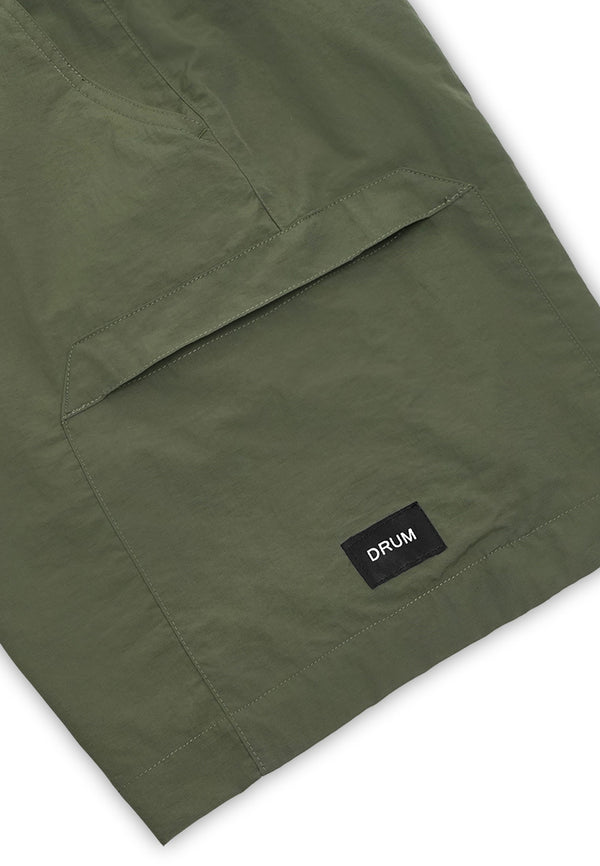 DRUM Select Belt Details Pocket Shorts- Green