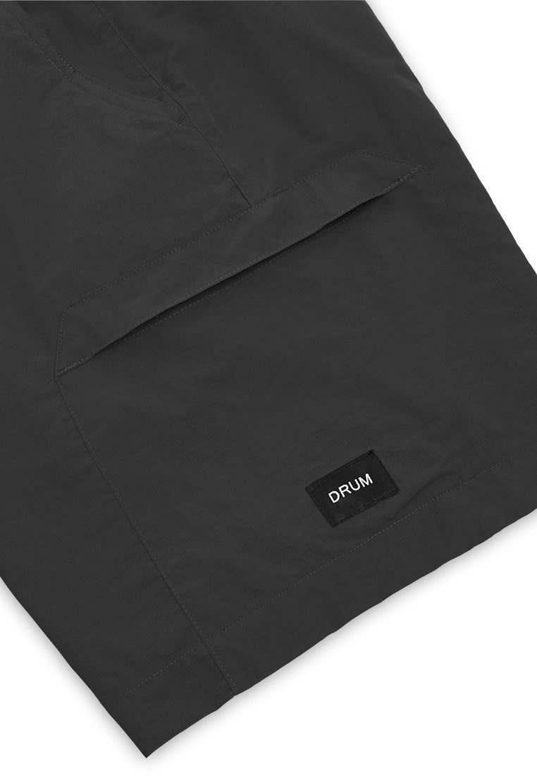 DRUM SELECT Belt Details Pocket Shorts- Grey
