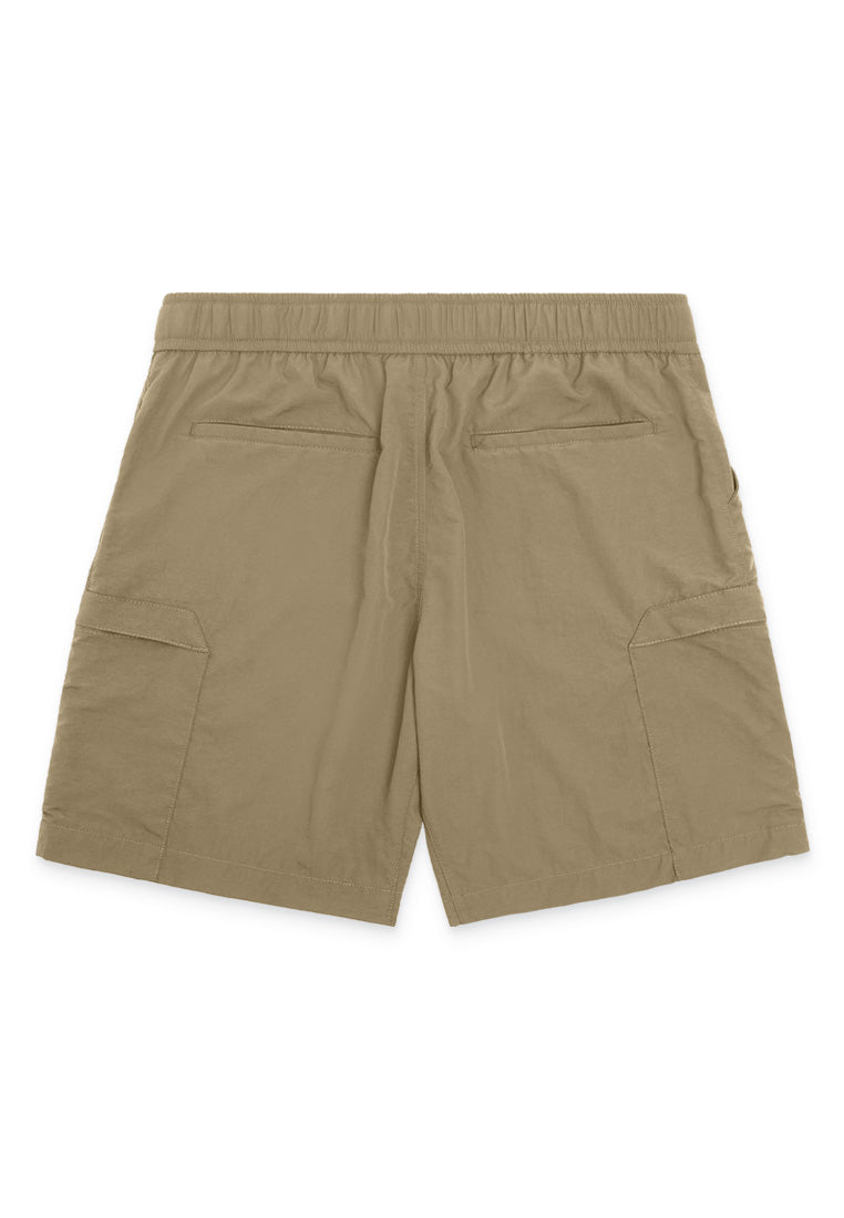 DRUM SELECT Belt Details Pocket Shorts- Khaki