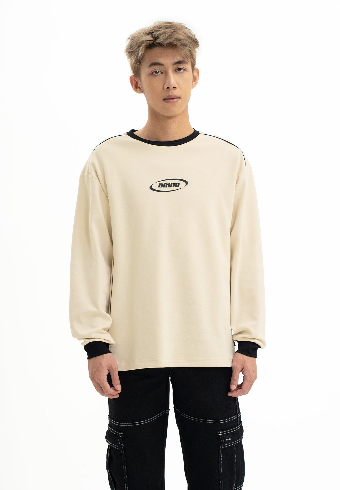 DRUM Select Graphic Long Tee- Light Khaki